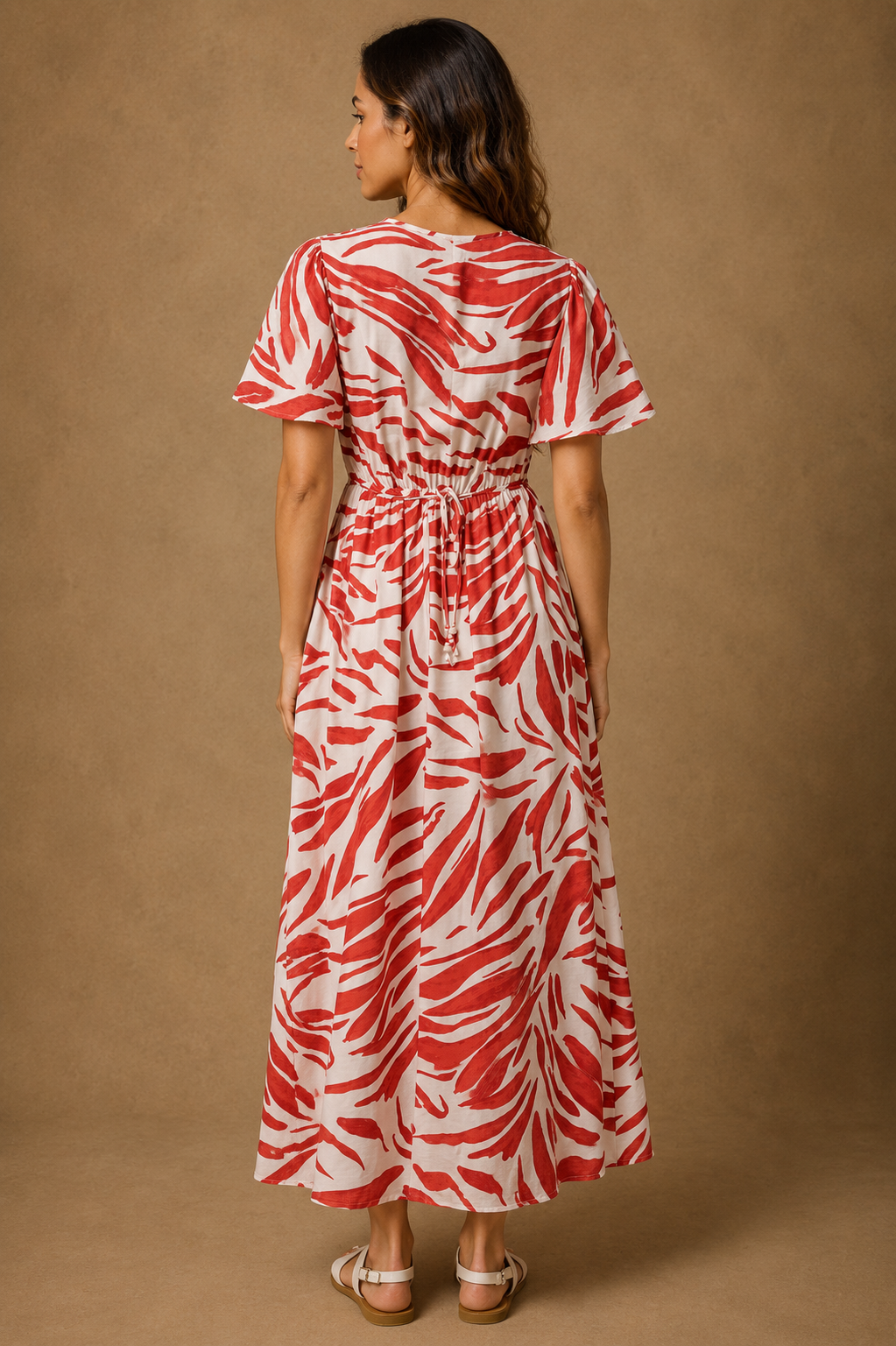 Ruth Brushstroke Dress Orange