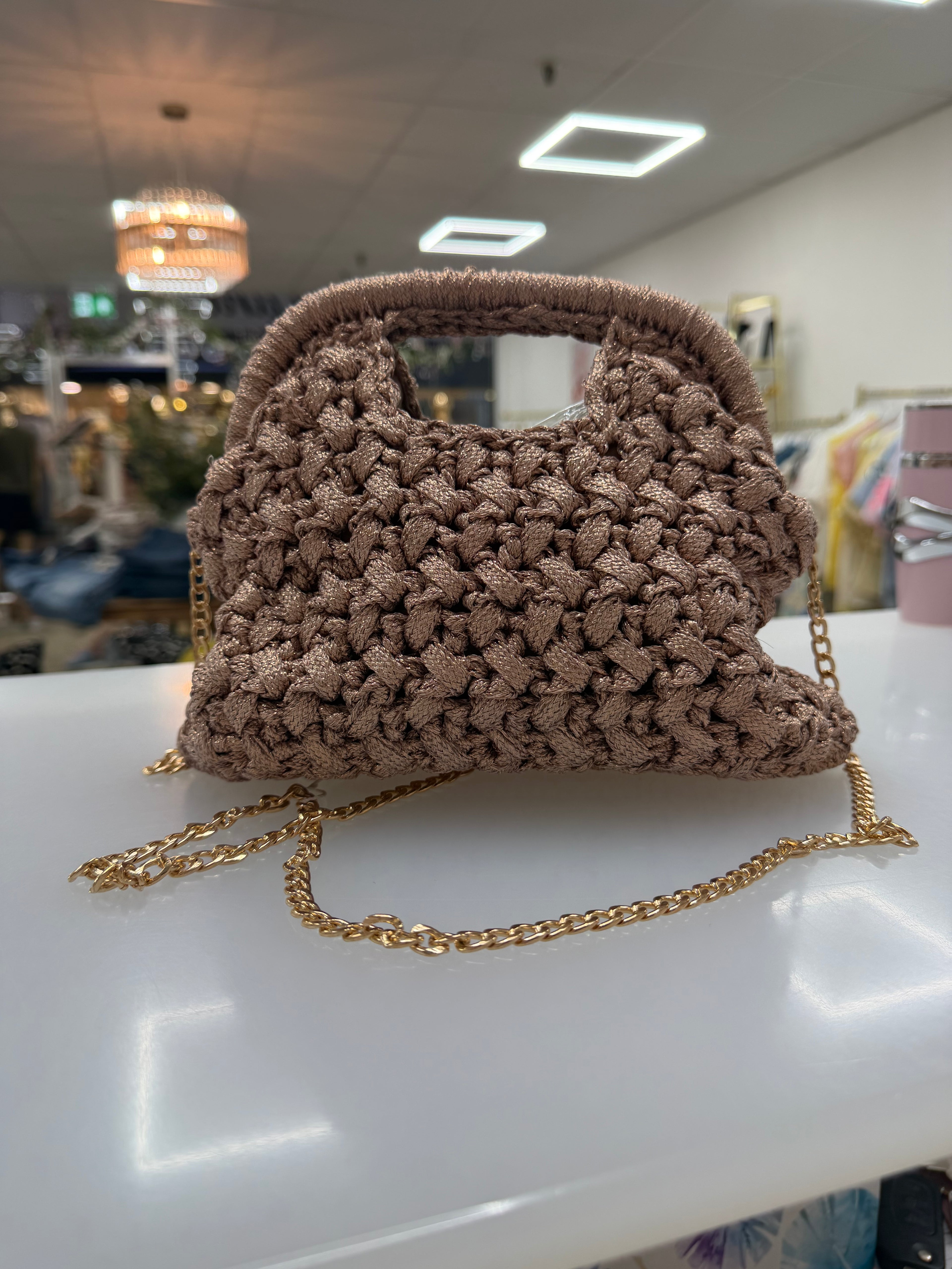 Gemma Glitter Woven Clutch Bag
