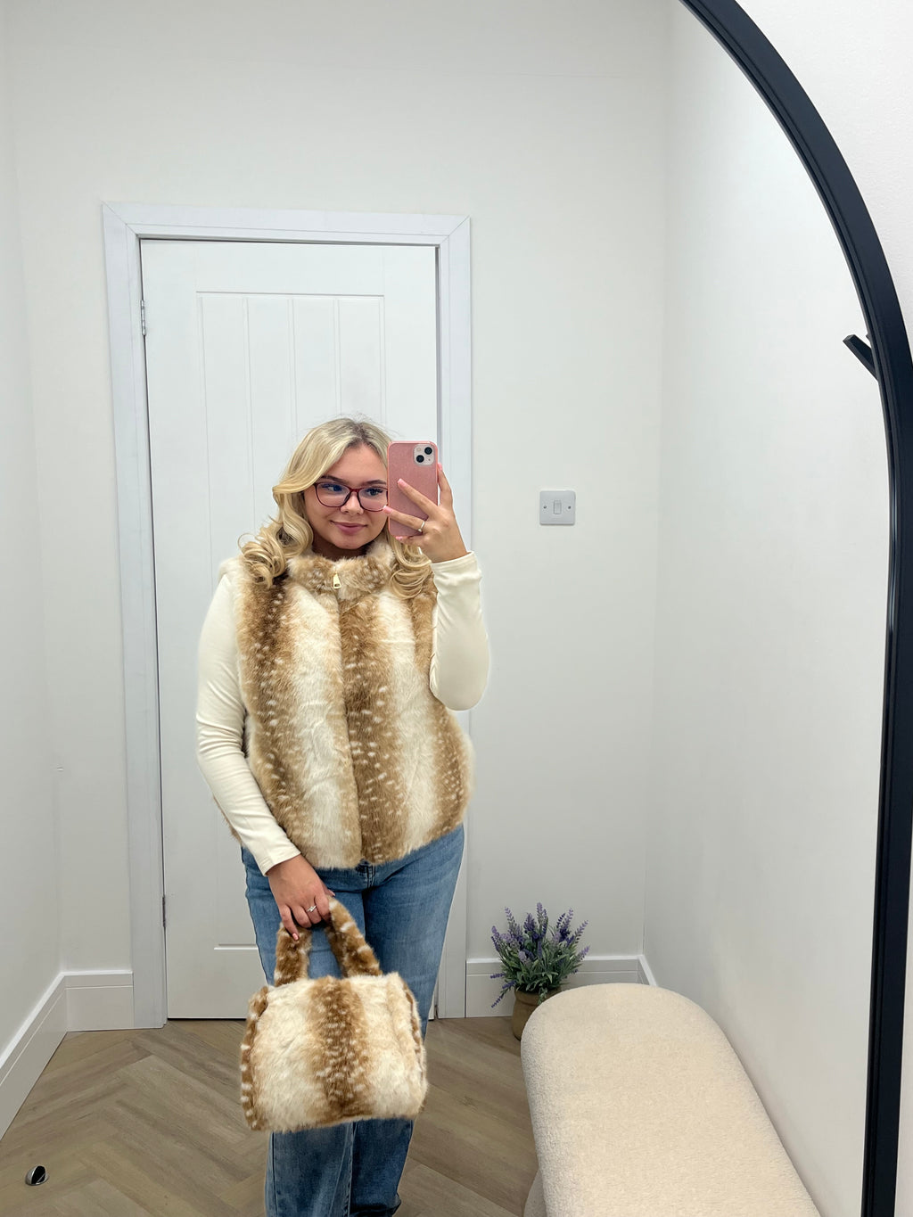 Light Bambi Faux Fur Gilet