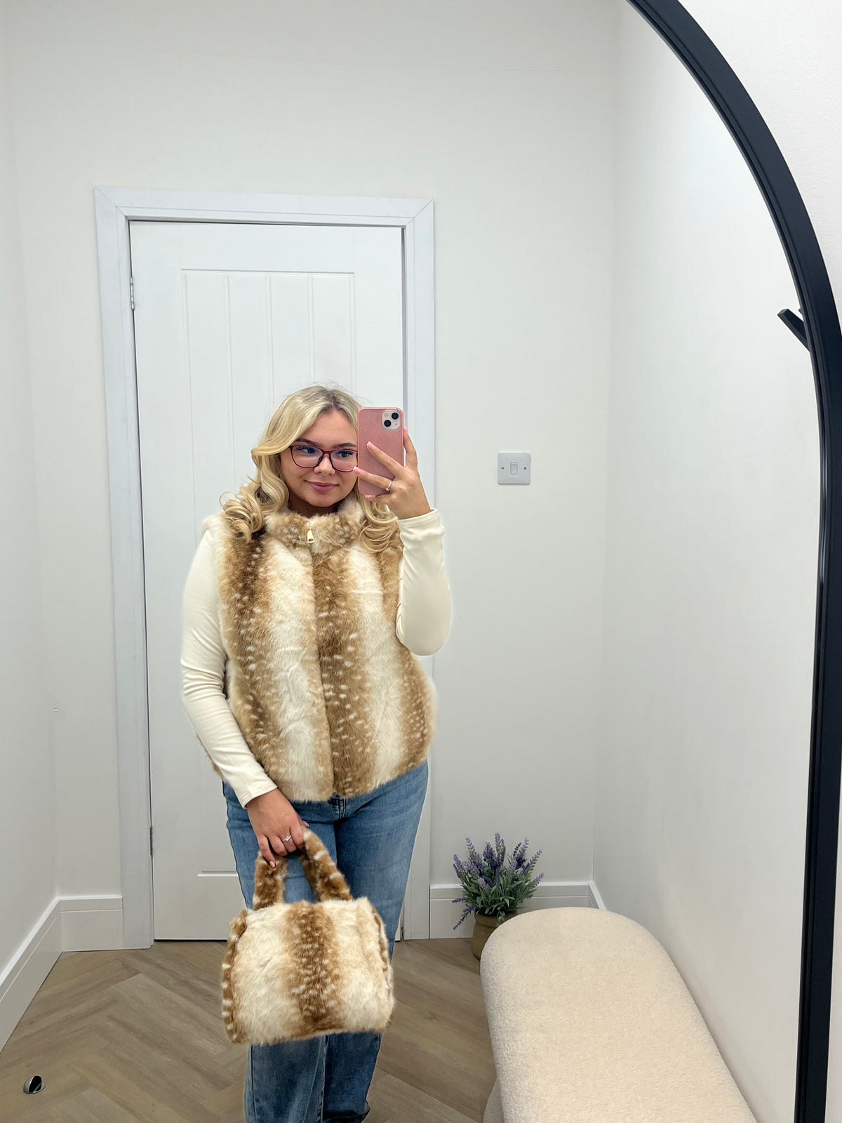 Light Bambi Faux Fur Gilet