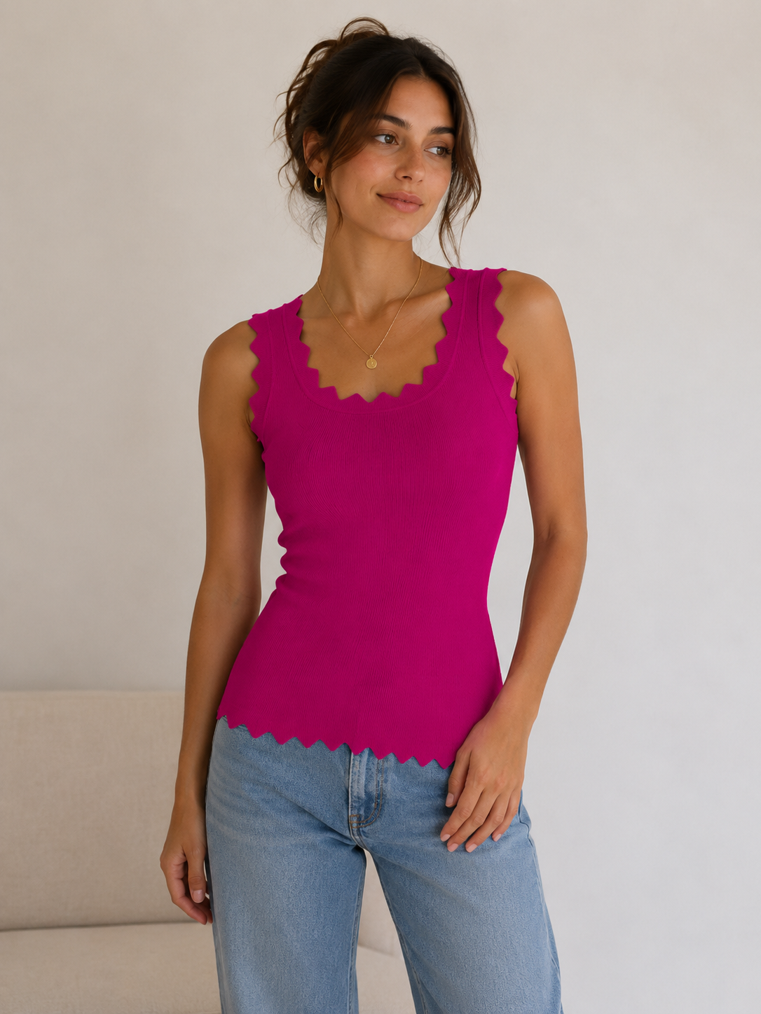 The Elowen Scallop Vest