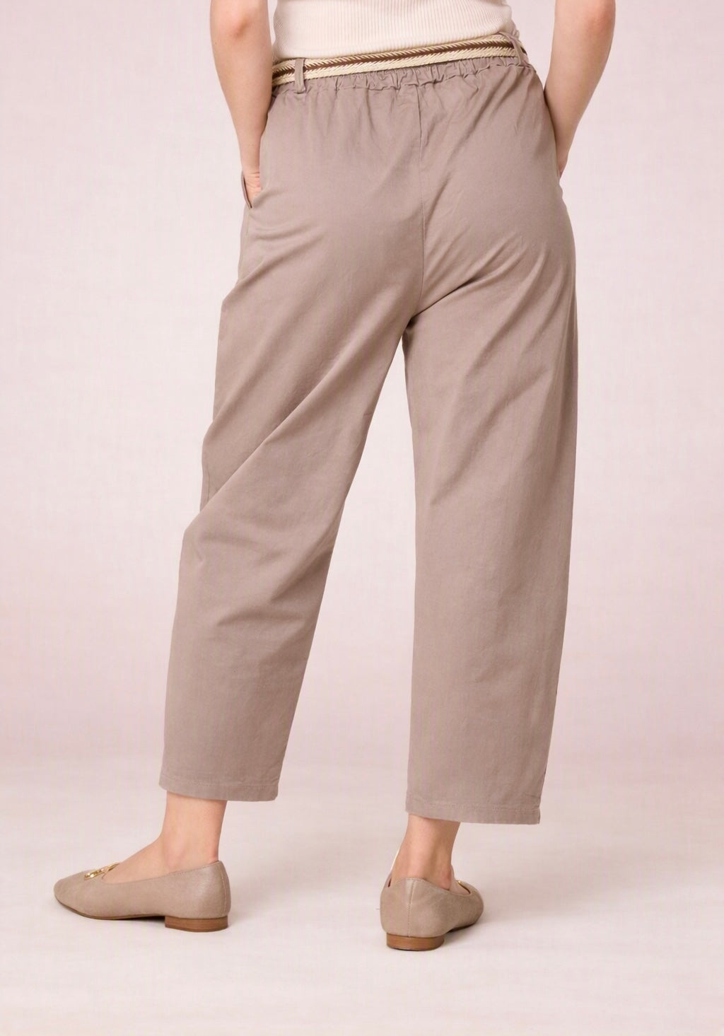 Beth Barrel Leg Trousers with Belt
