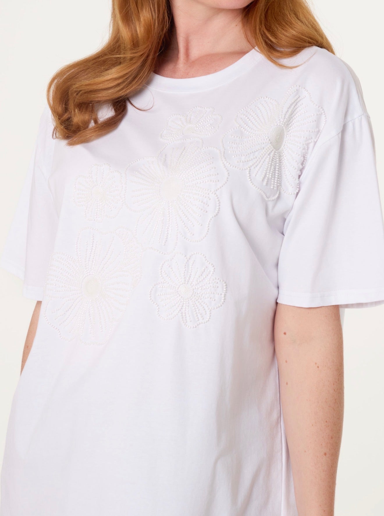 Ally Floral Embellished Tee Shirt