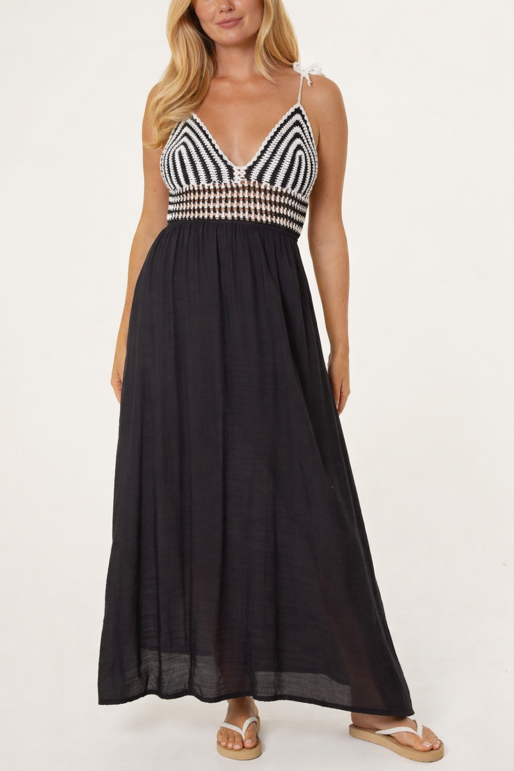 Zena Crochet Detail Maxi Dress