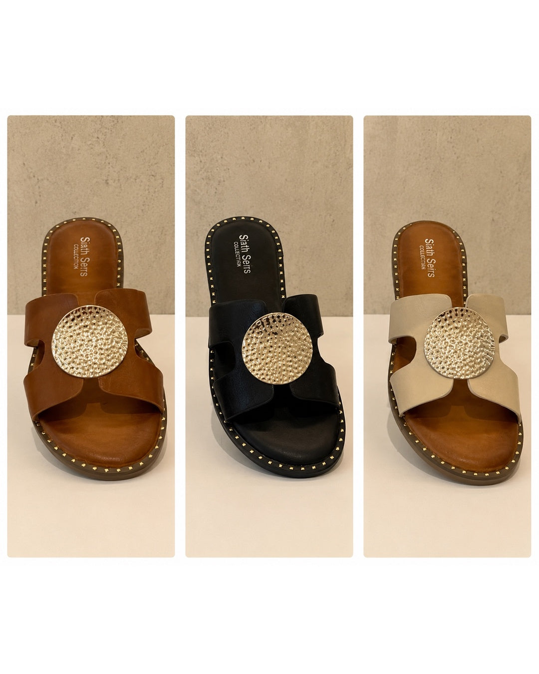 Holly Hammered Disc Sandal