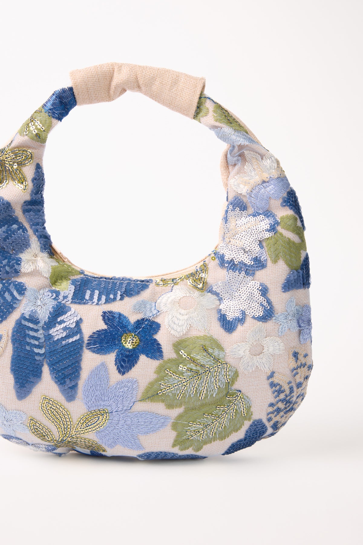 Lucy Embellished & Embroidery Floral Hobo Bag