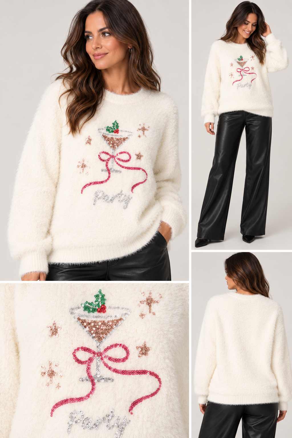 Supersoft Sequin Cocktail Christmas Jumper