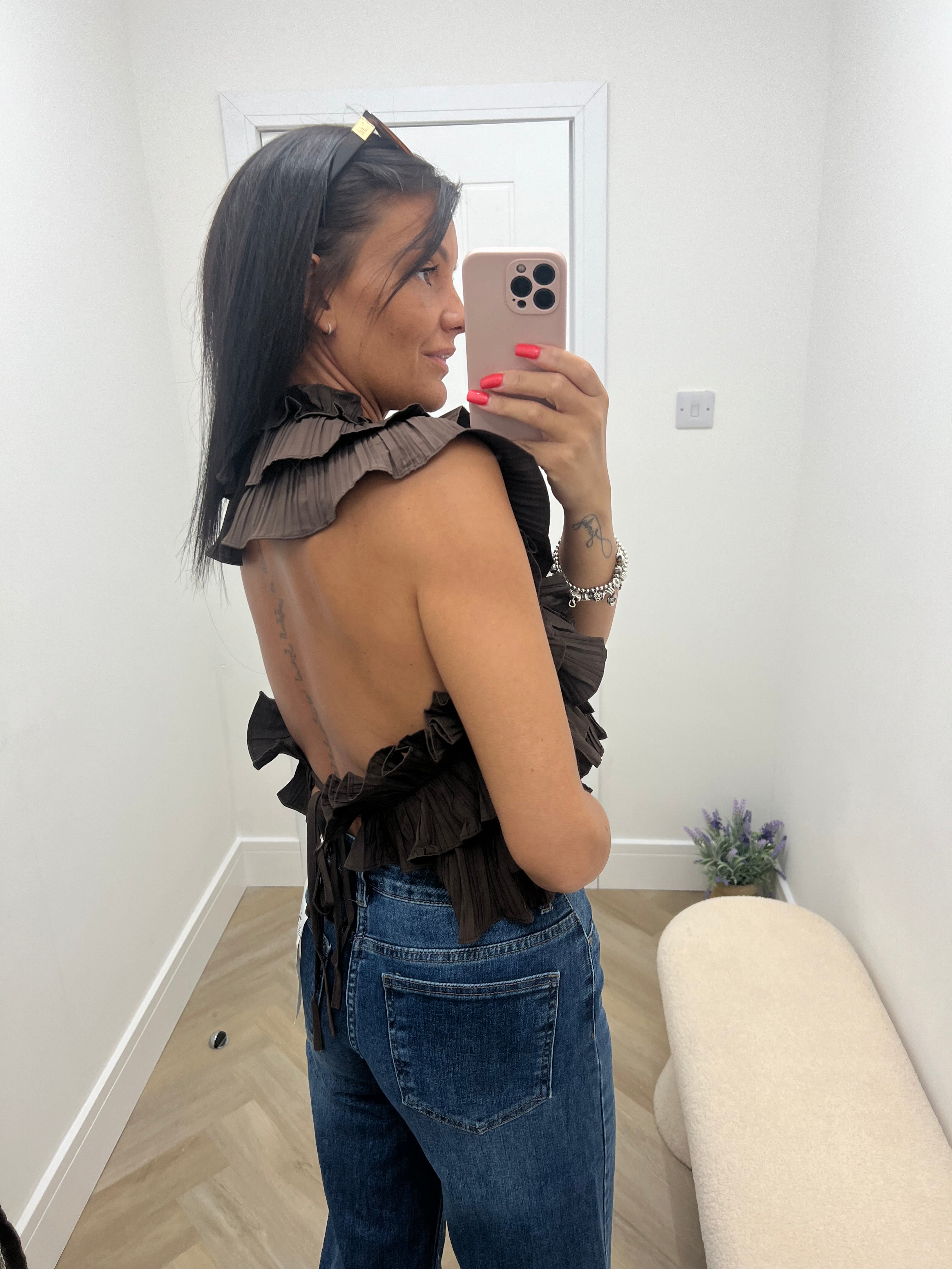 Tiana ruffle blouse🤎