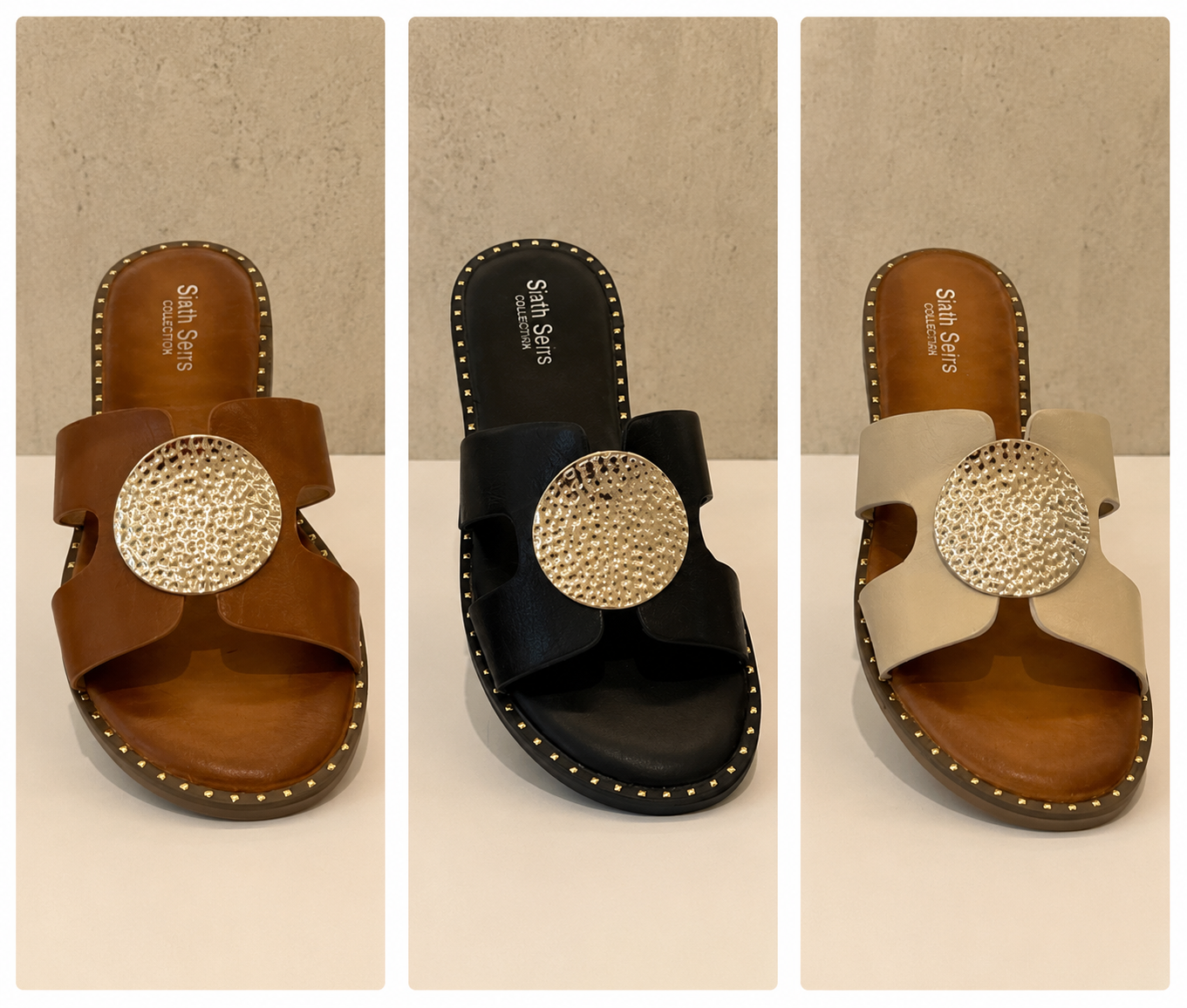 Holly Hammered Disc Sandal