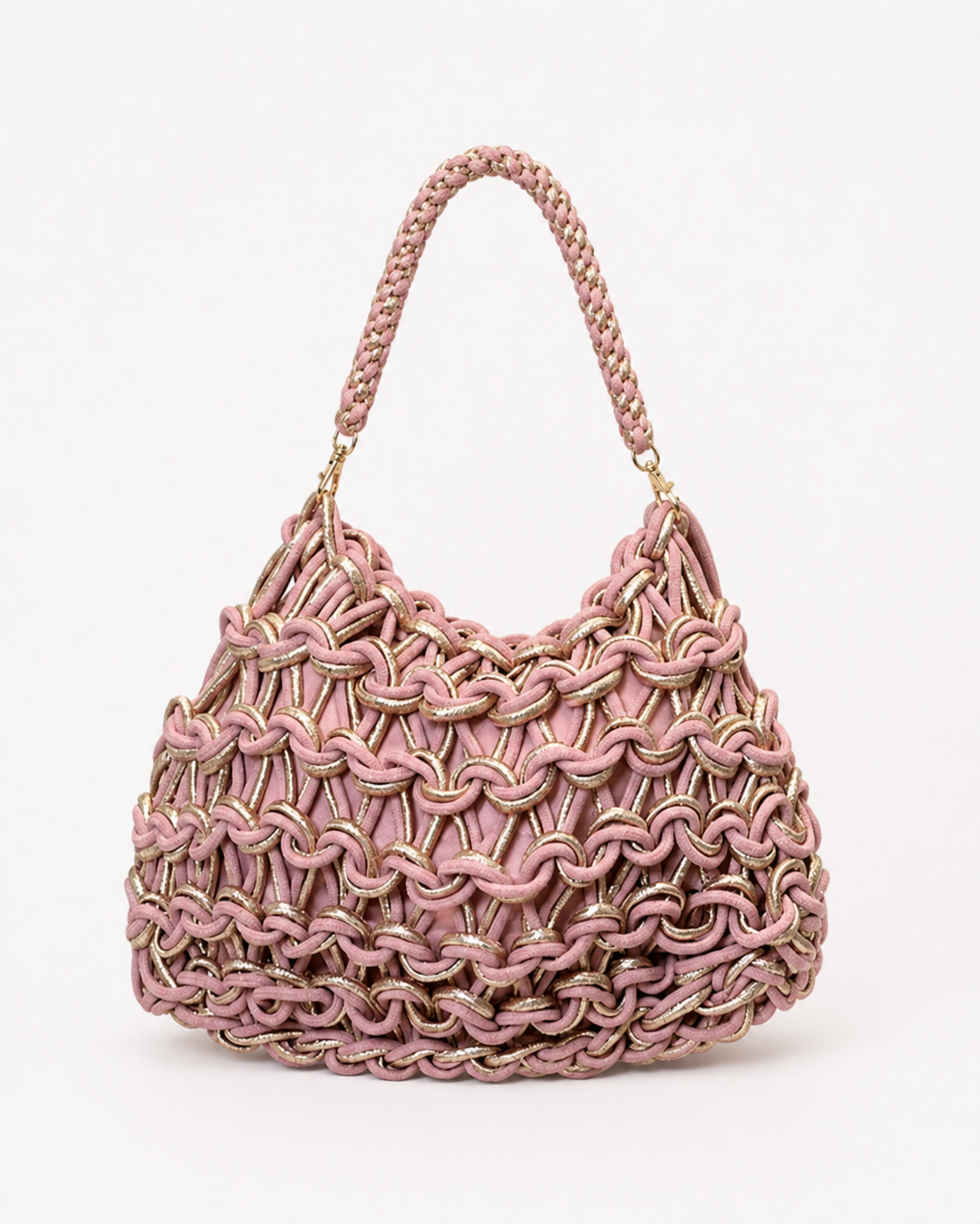 Louisa Two‑Tone Metallic Woven Bag