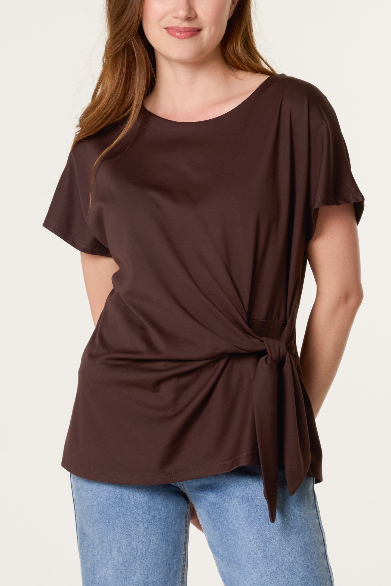 The Louise Tie Side Short Sleeve Jersey Top