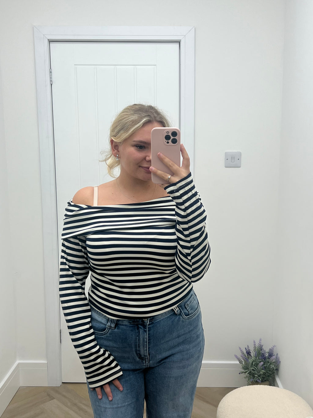 Jolie Stripe Bardot Top
