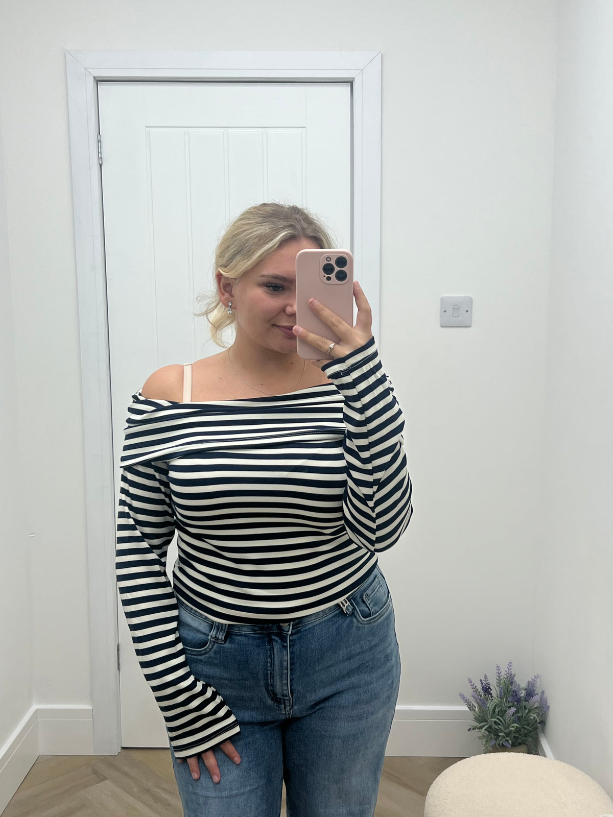 Jolie Stripe Bardot Top