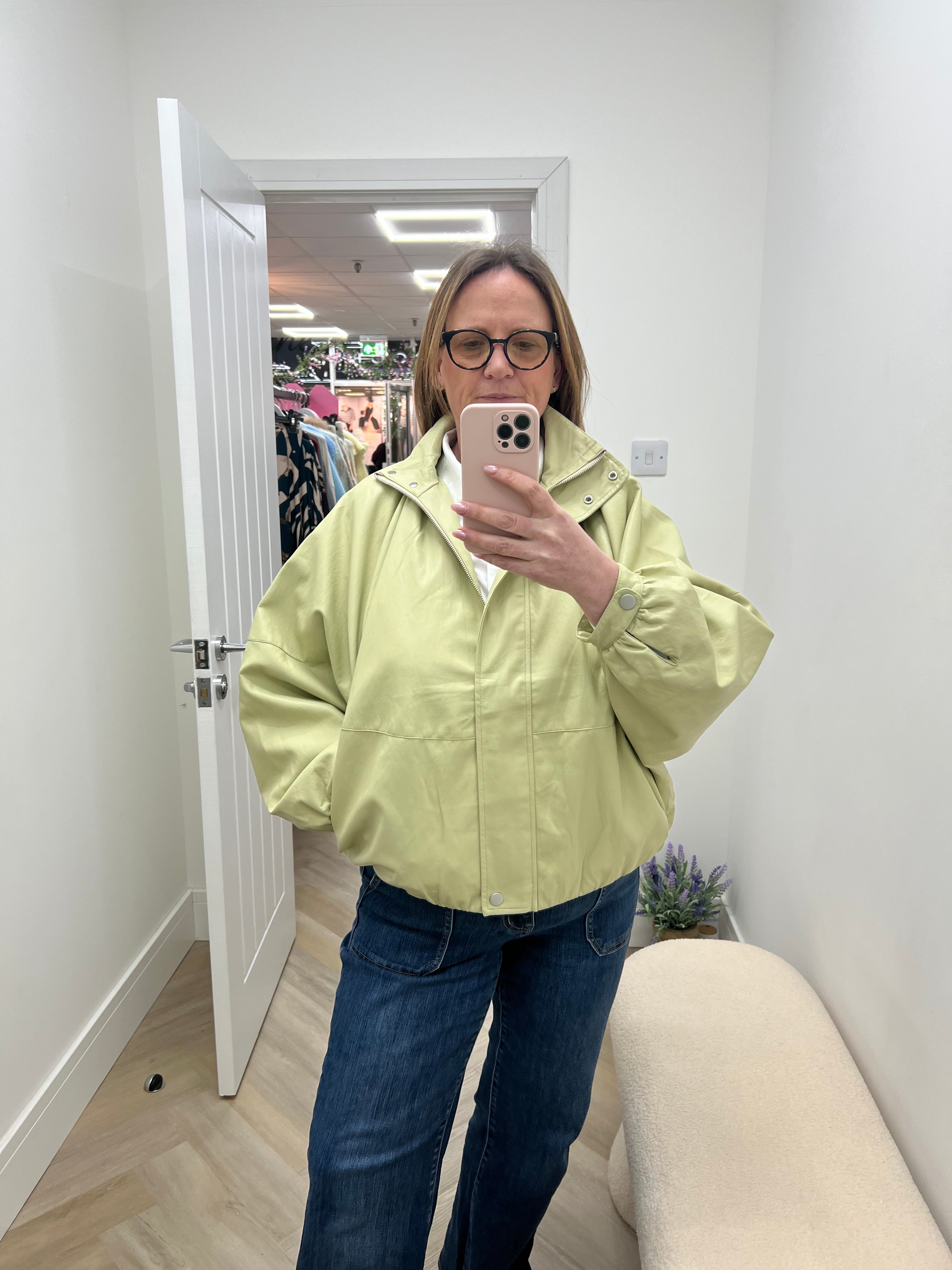 Kate Faux Leather Funnel Neck Jacket