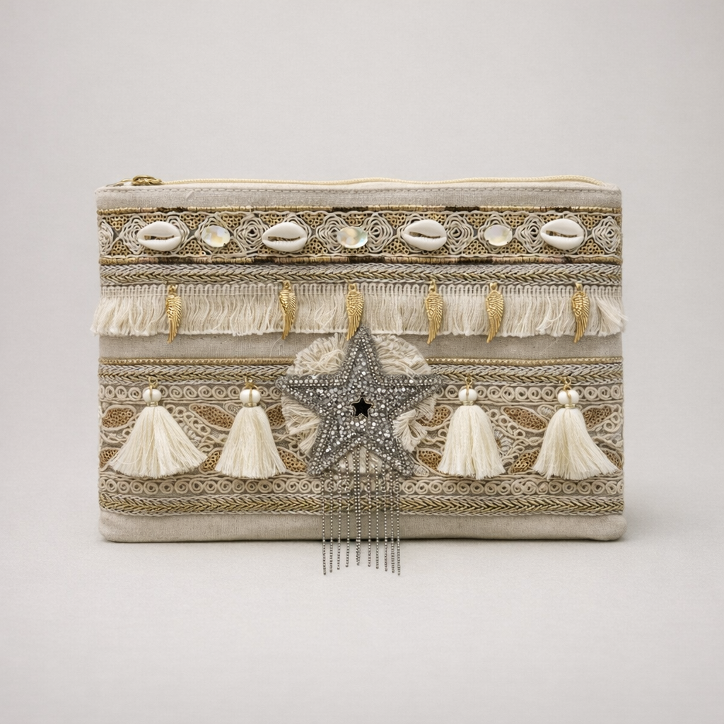 Star – Embellished Boho Clutch ✨