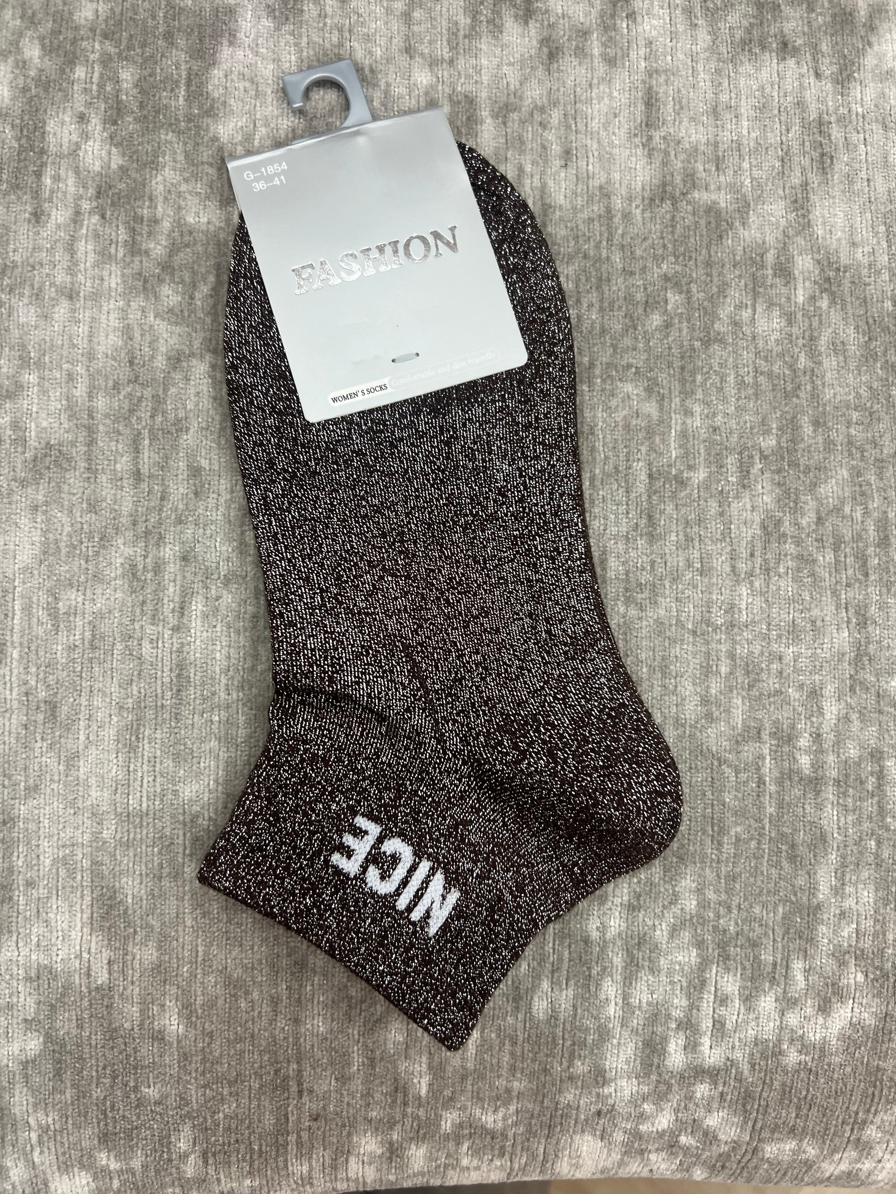 ✨ NICE Metallic Ankle Socks – Soft, Sparkly & Everyday Chic