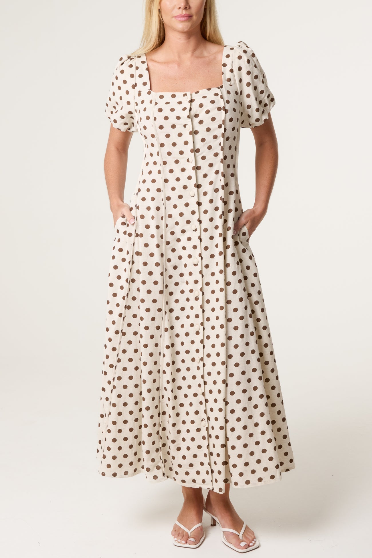 Dotty Polka Dot Puff Sleeve Dress