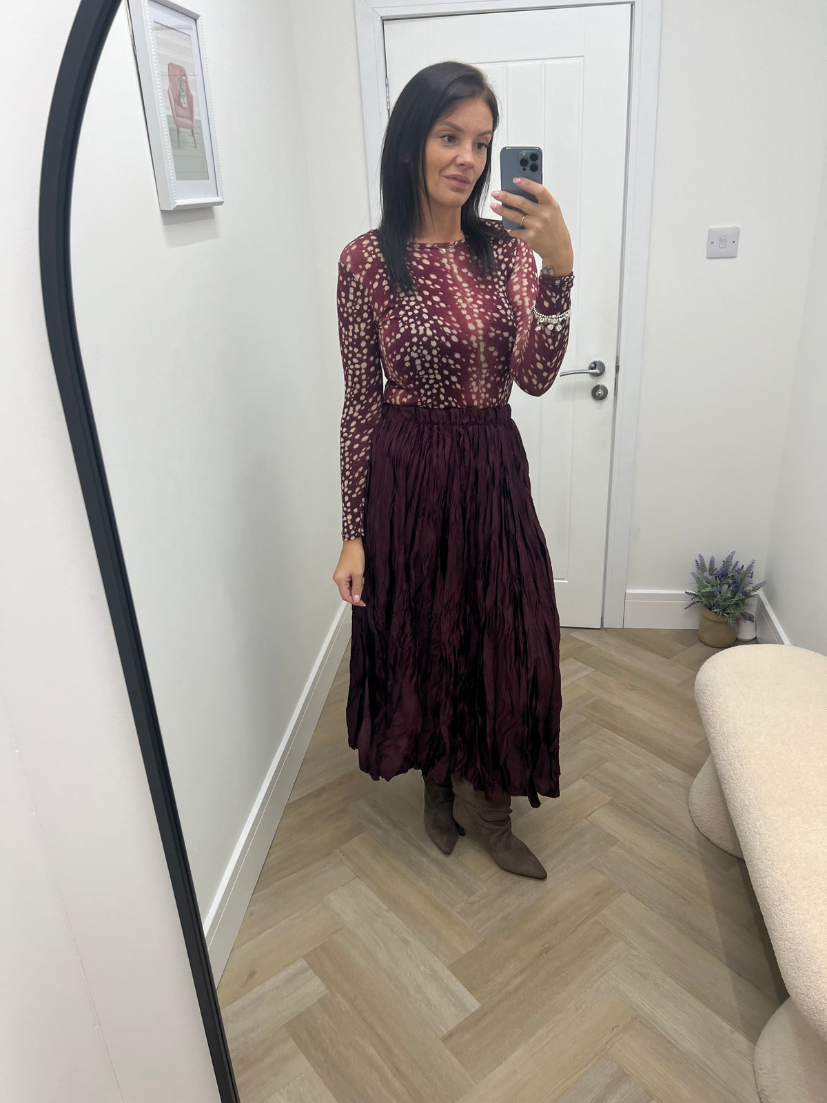 Callie Bambi Print Cashmere Blend Top
