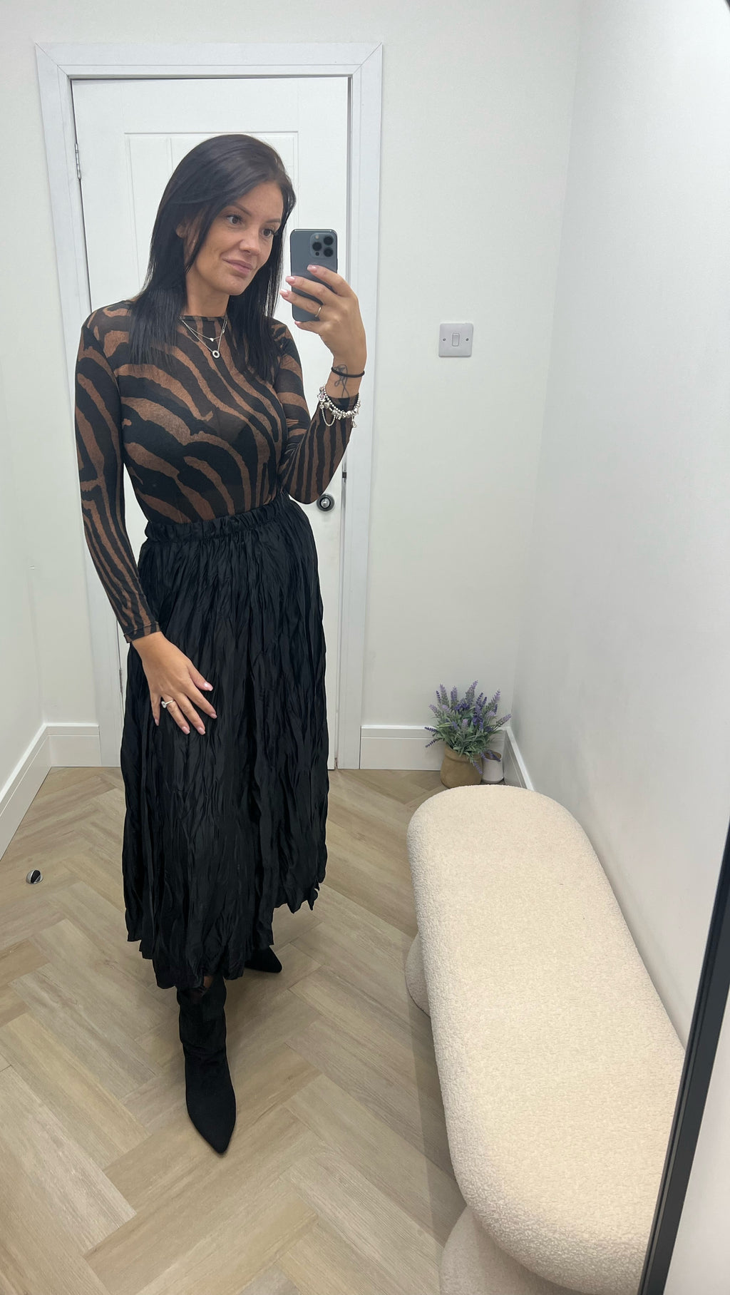 Callie Zebra Print Cashmere Blend Top
