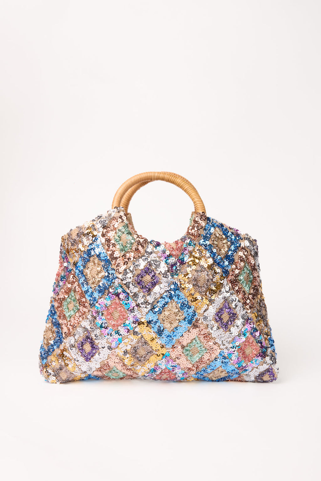 Nixie Sequin Bamboo Handle Bag