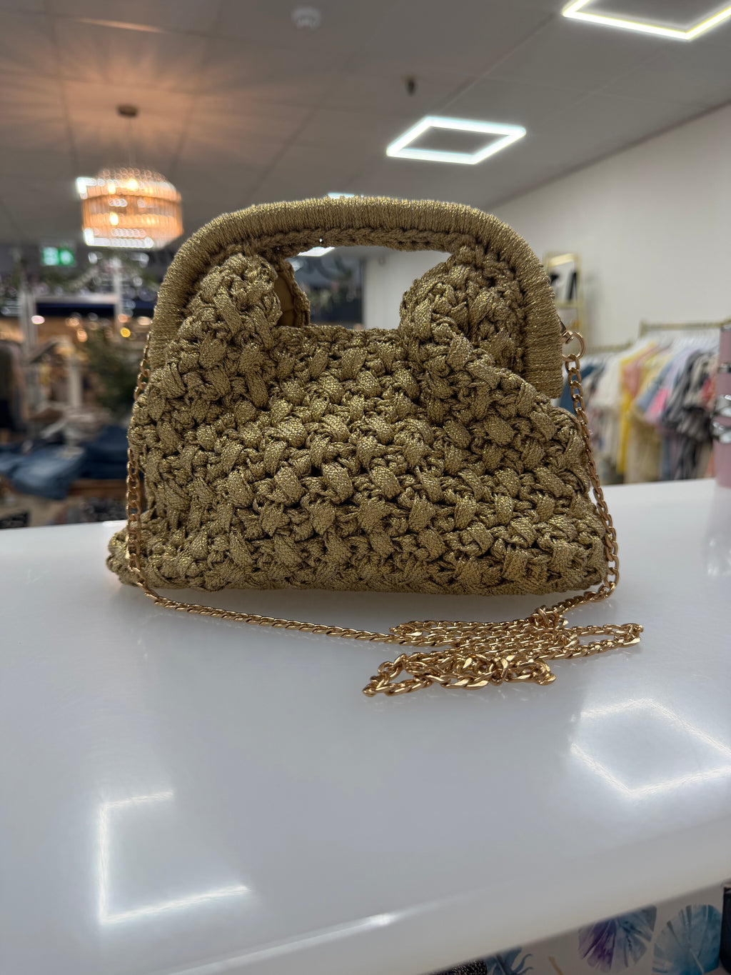Gemma Glitter Woven Clutch Bag