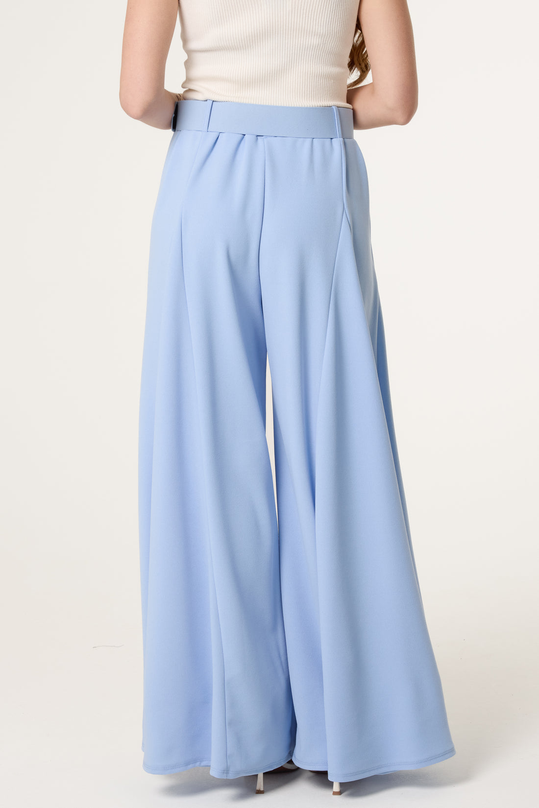 Belted Palazzo Wide Leg Trousers