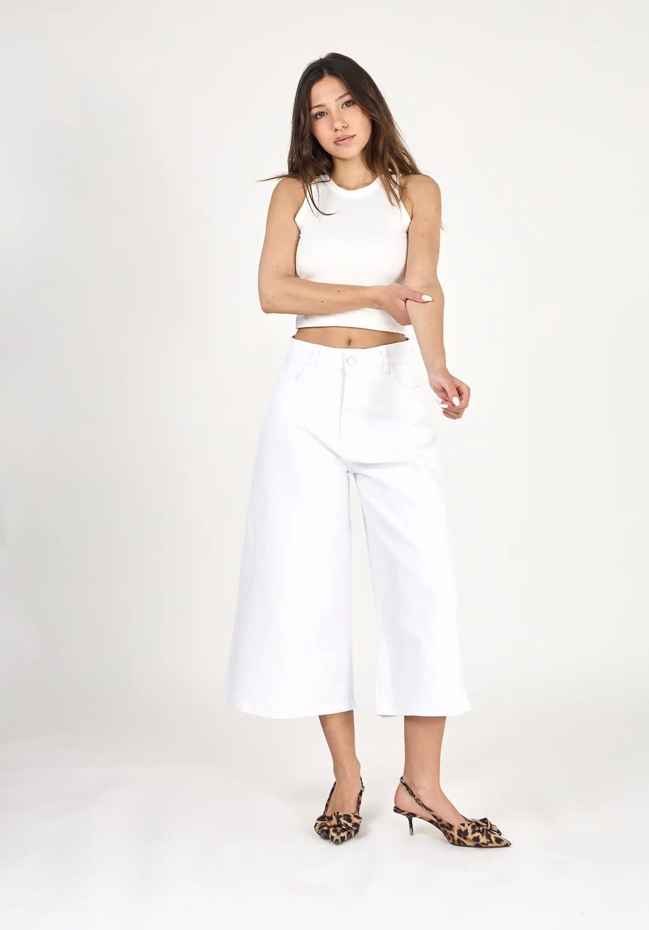 Lucy White Denim Culottes by Ana & Lucy