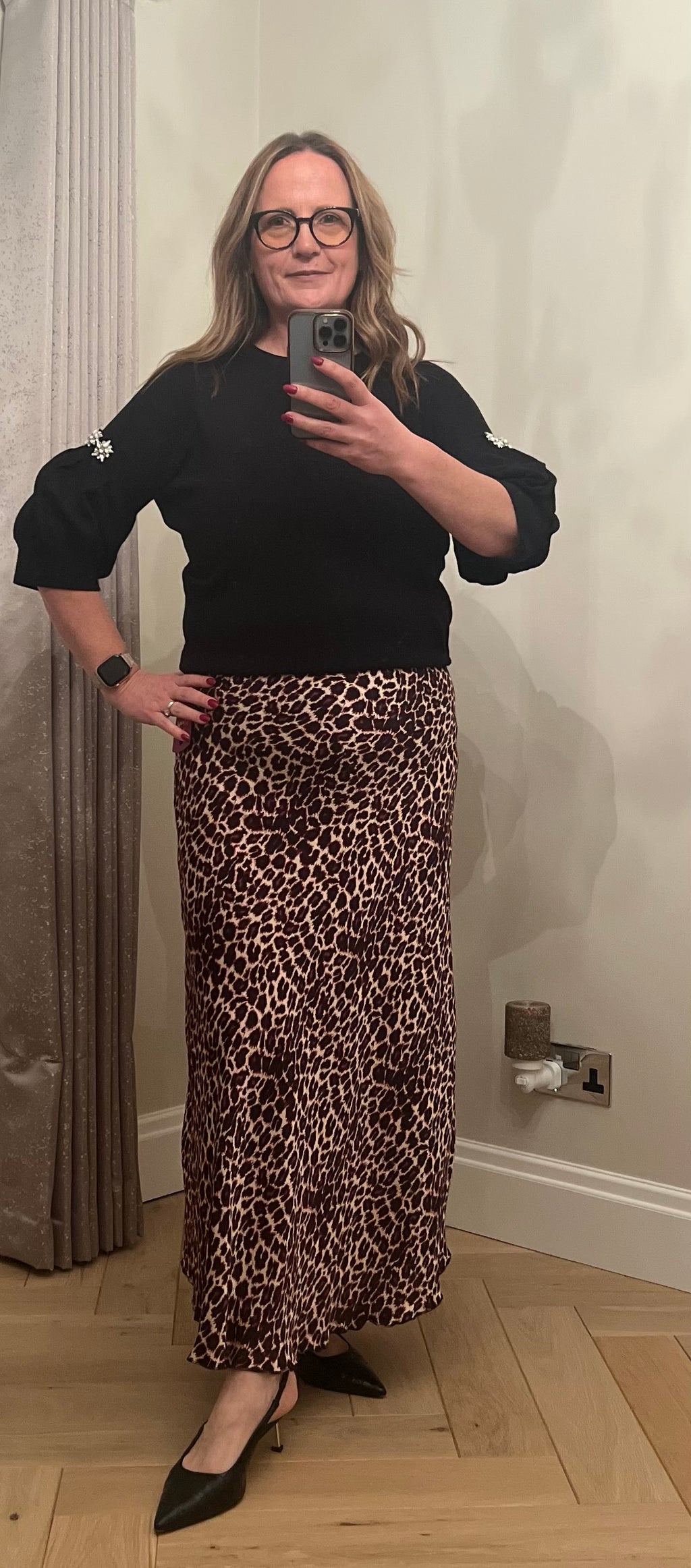 🐆 Animal Maxi Skirt – Silk-Blend Elegance