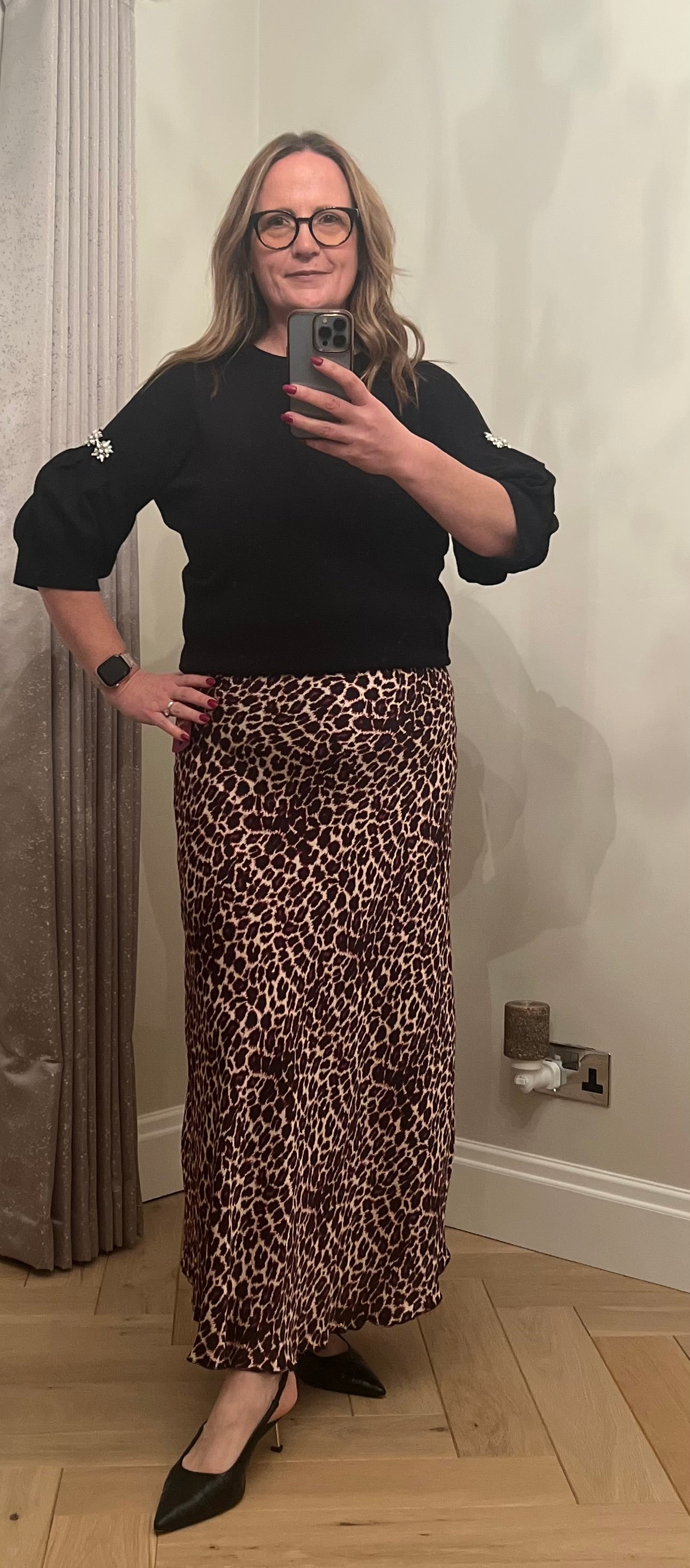 🐆 Animal Maxi Skirt – Silk-Blend Elegance