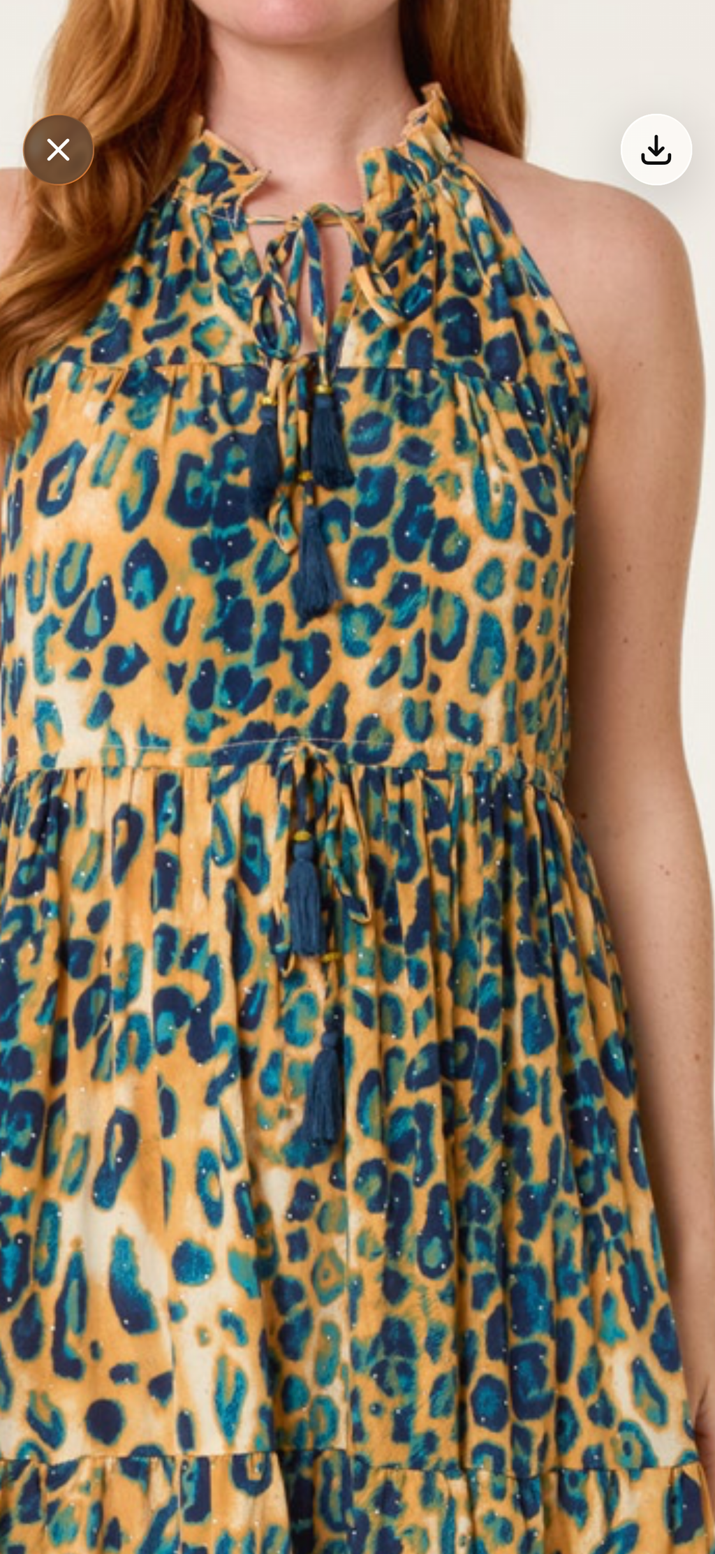 Saskia Leopard embellished halterneck dress