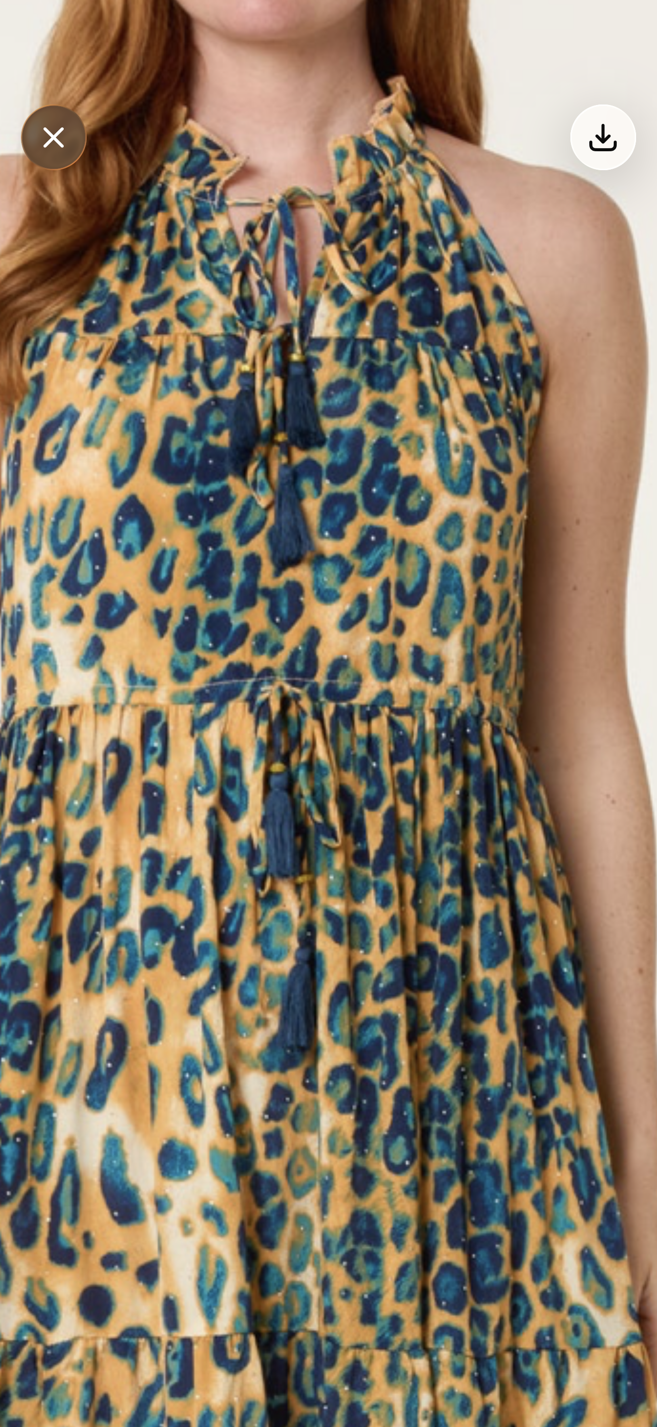 Saskia Leopard embellished halterneck dress