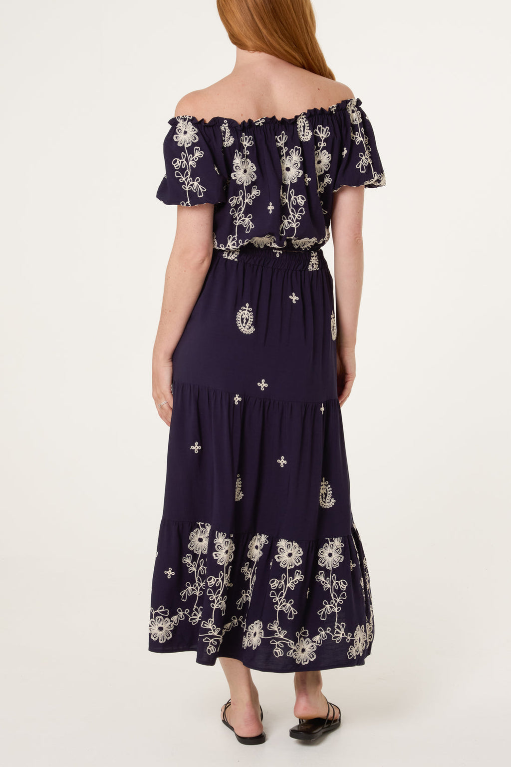 Lily Embroidery Bardot Top & Skirt Set