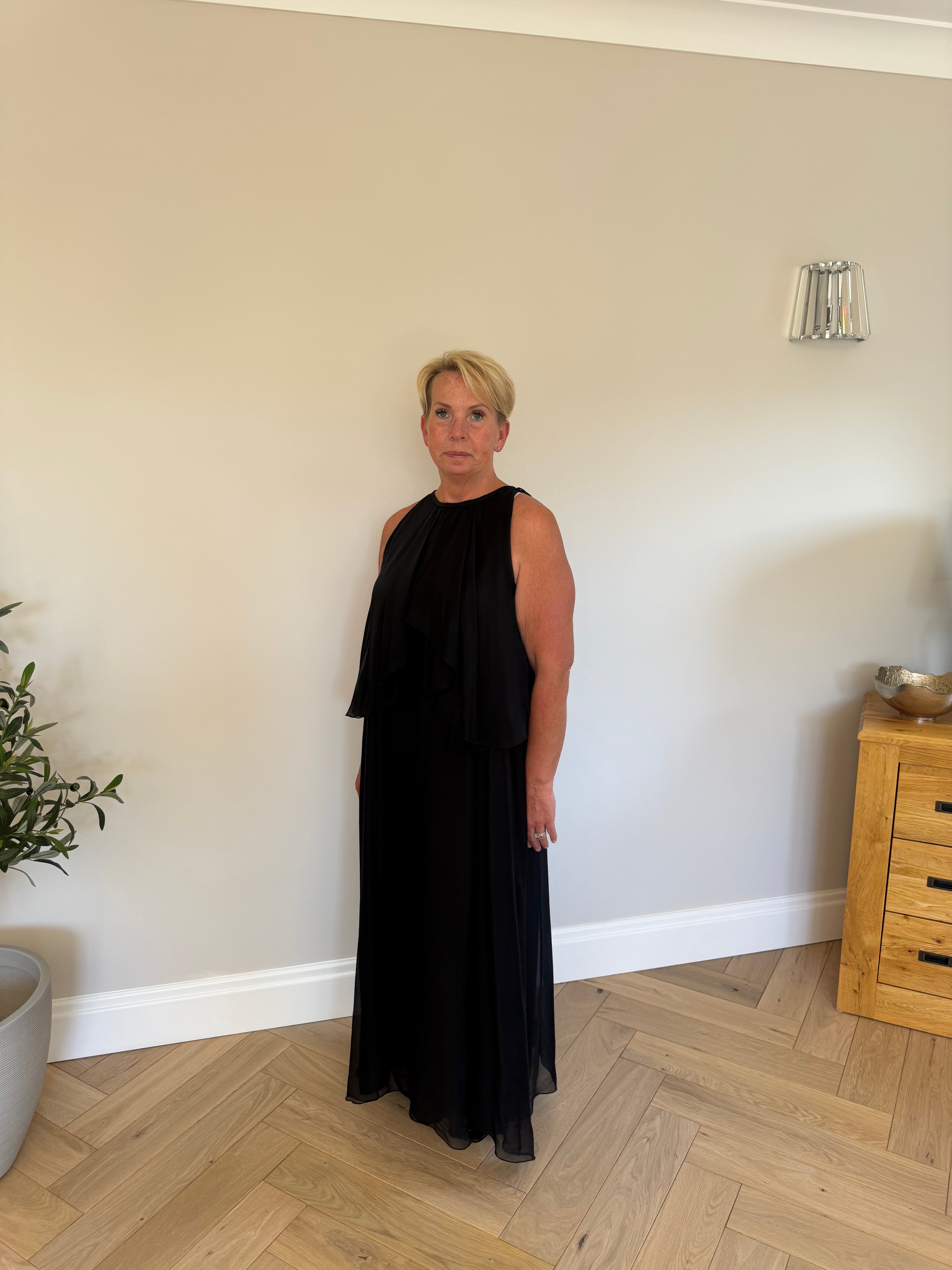 Celestine Silk Drape Dress