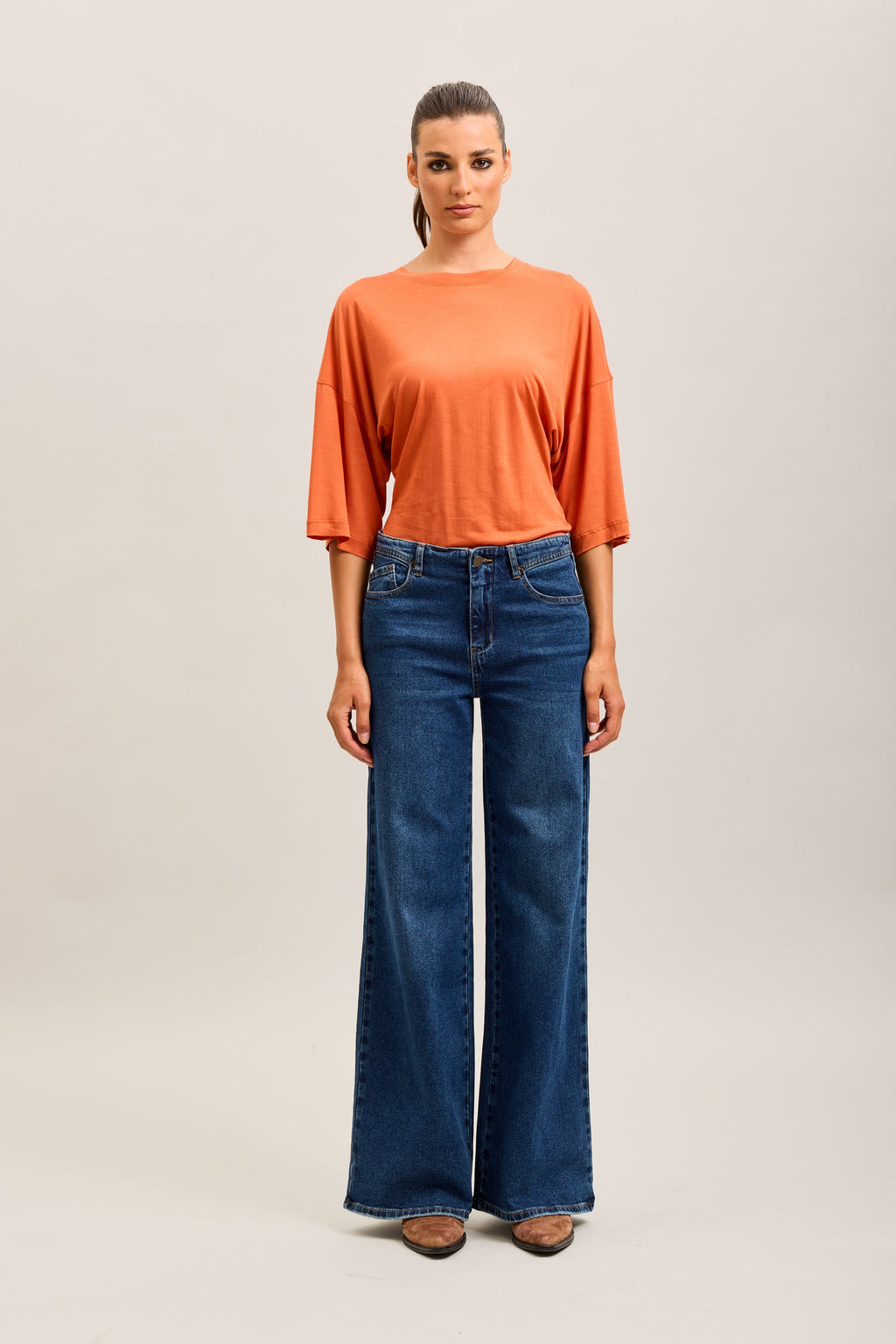 TOXIK3 WIDE DENIM STRETCH JEAN PANTS PATCH POCKETS