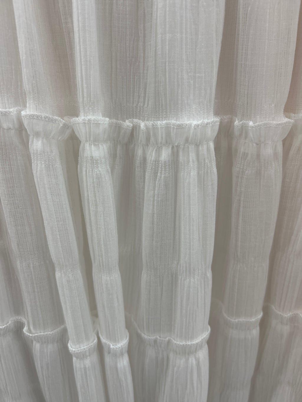Lola white crinkle effect maxi skirt