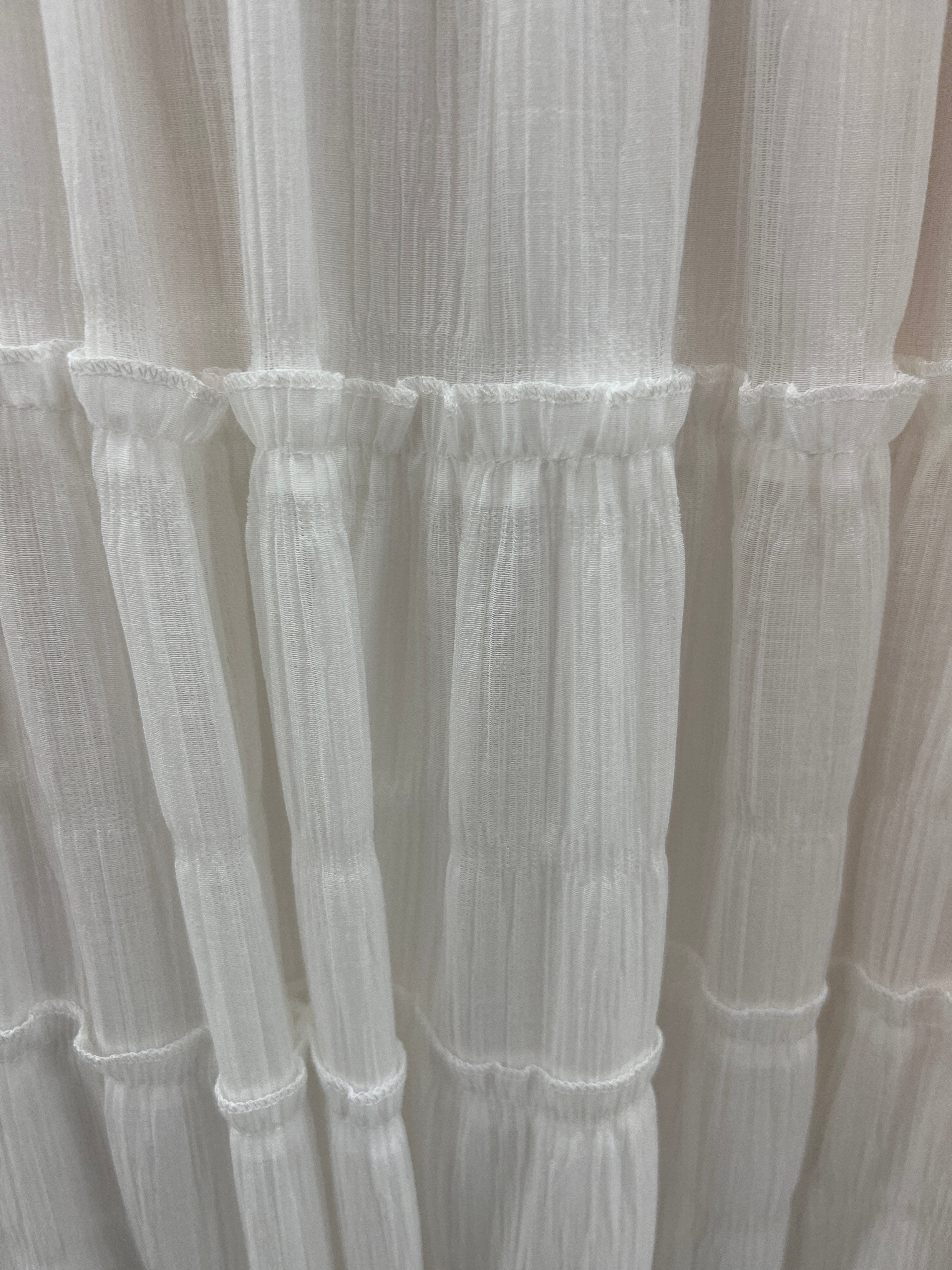 Lola white crinkle effect maxi skirt