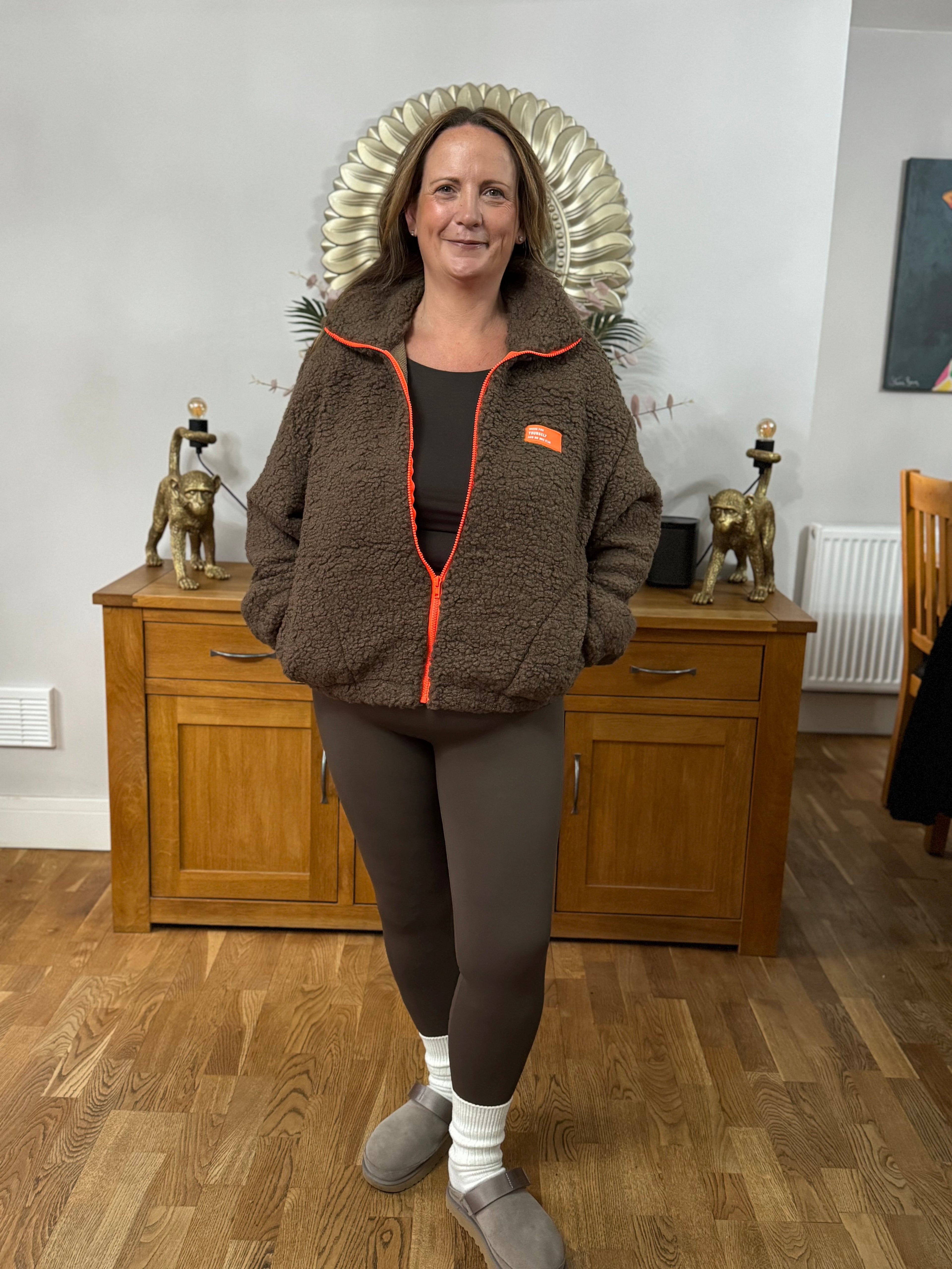 Teddy Zip Jacket – Neon Stitch Edition