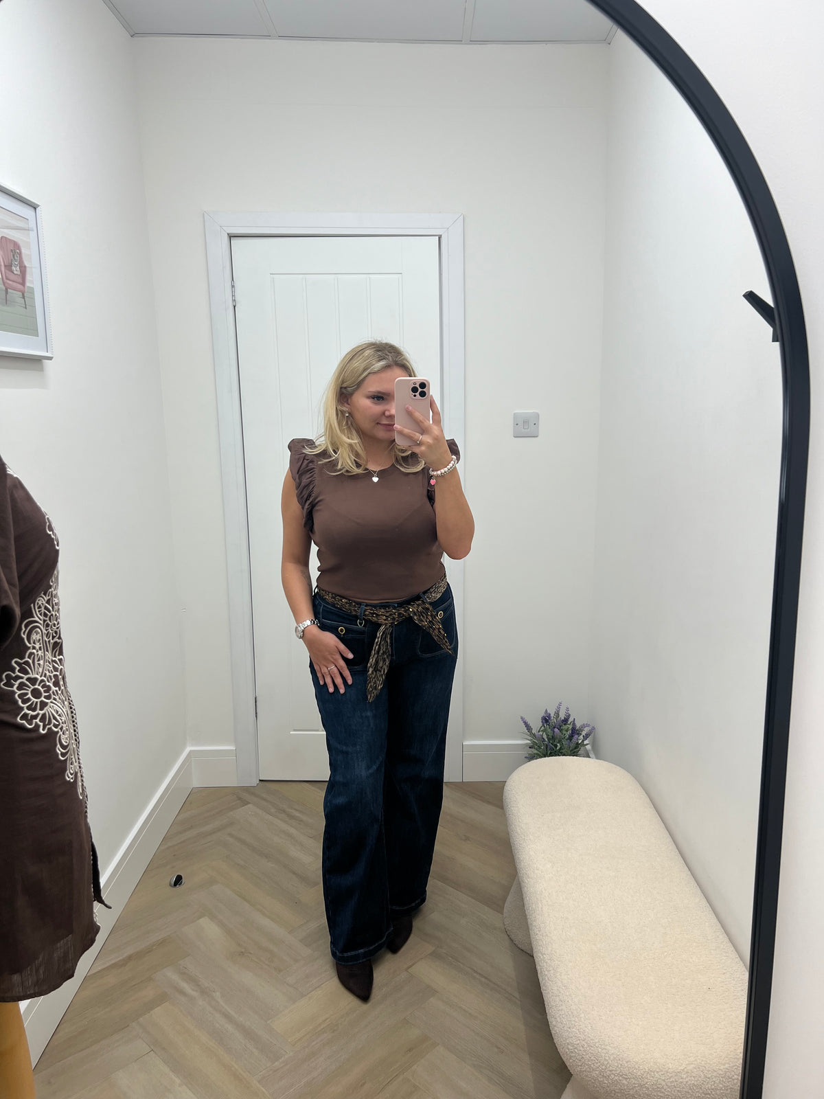 Leopard Scarf Belt Jeans Dark Zac & Zoe