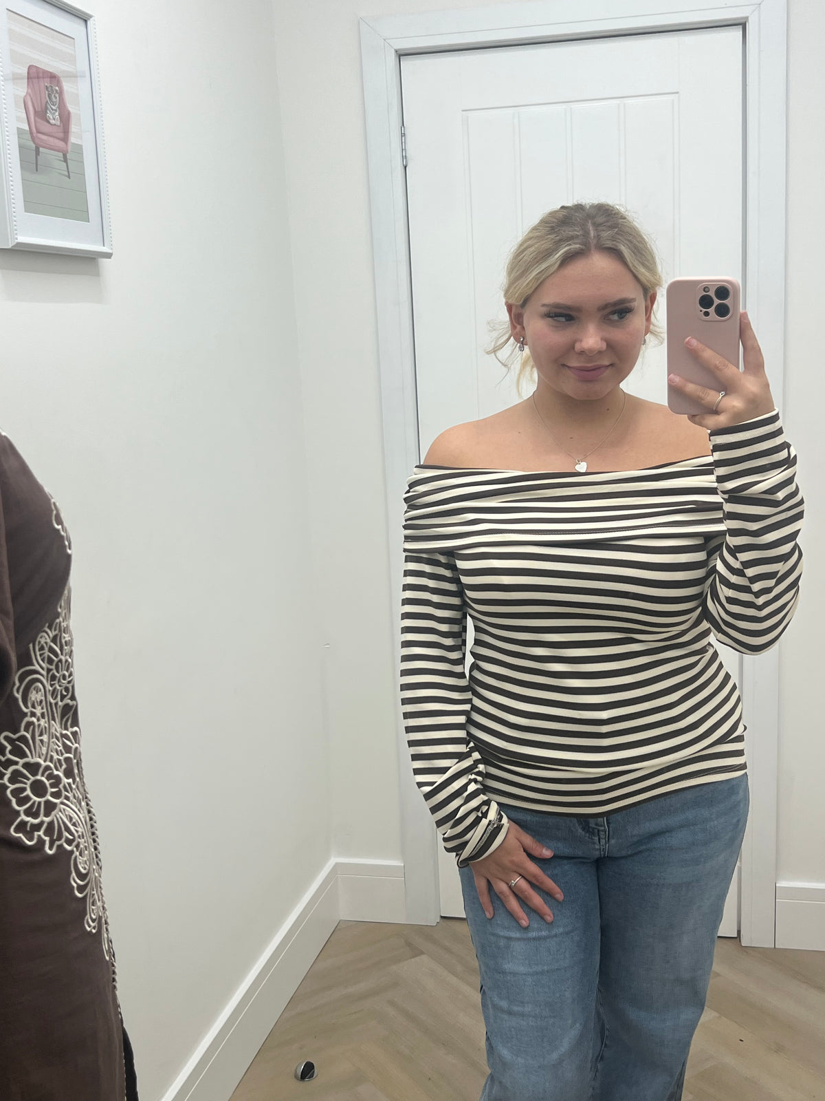 Jolie Stripe Bardot Top