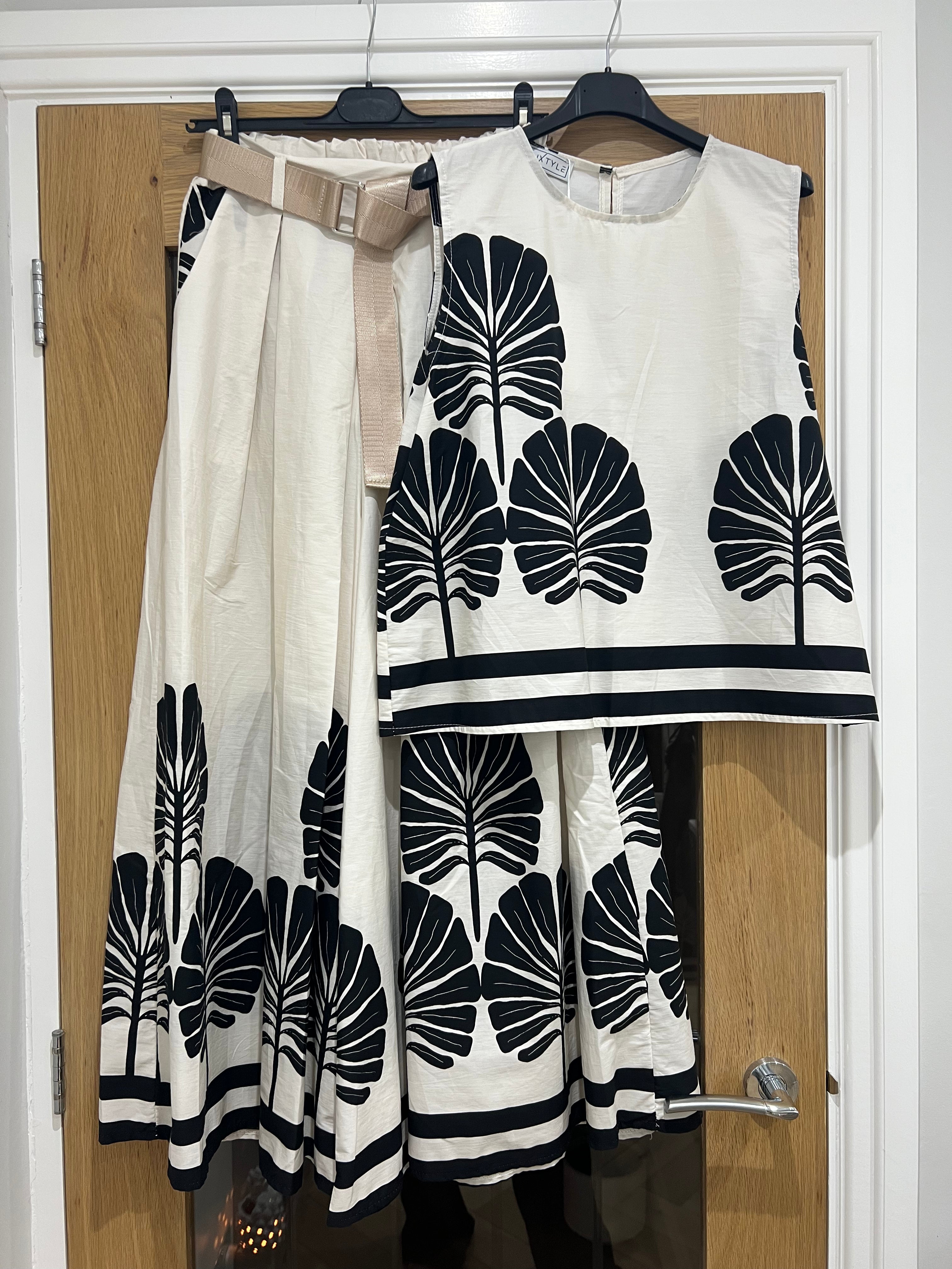 Palma Cotton Culotte Co-ord – Monstera Print Edition