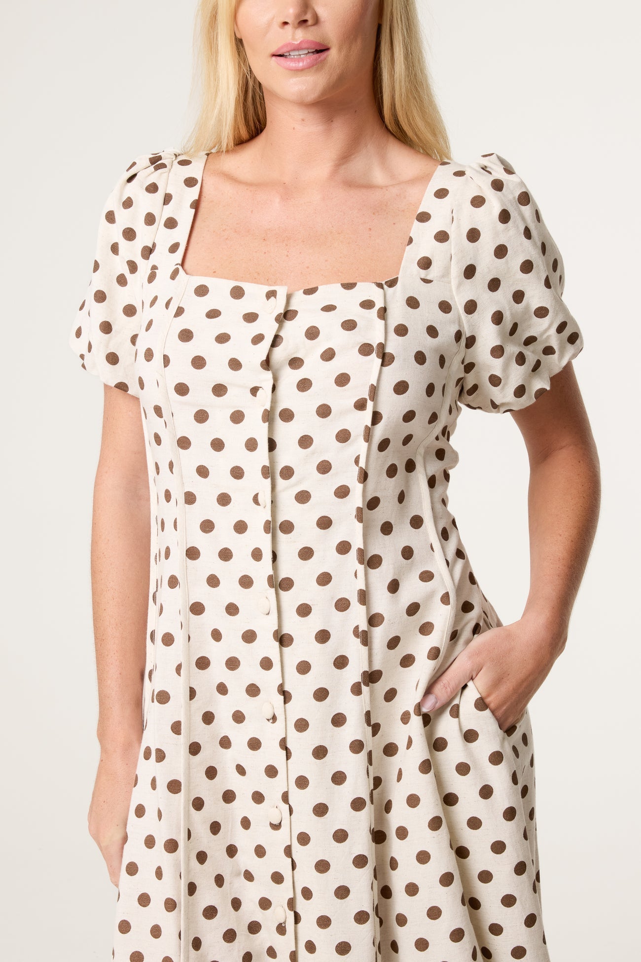 Dotty Polka Dot Puff Sleeve Dress
