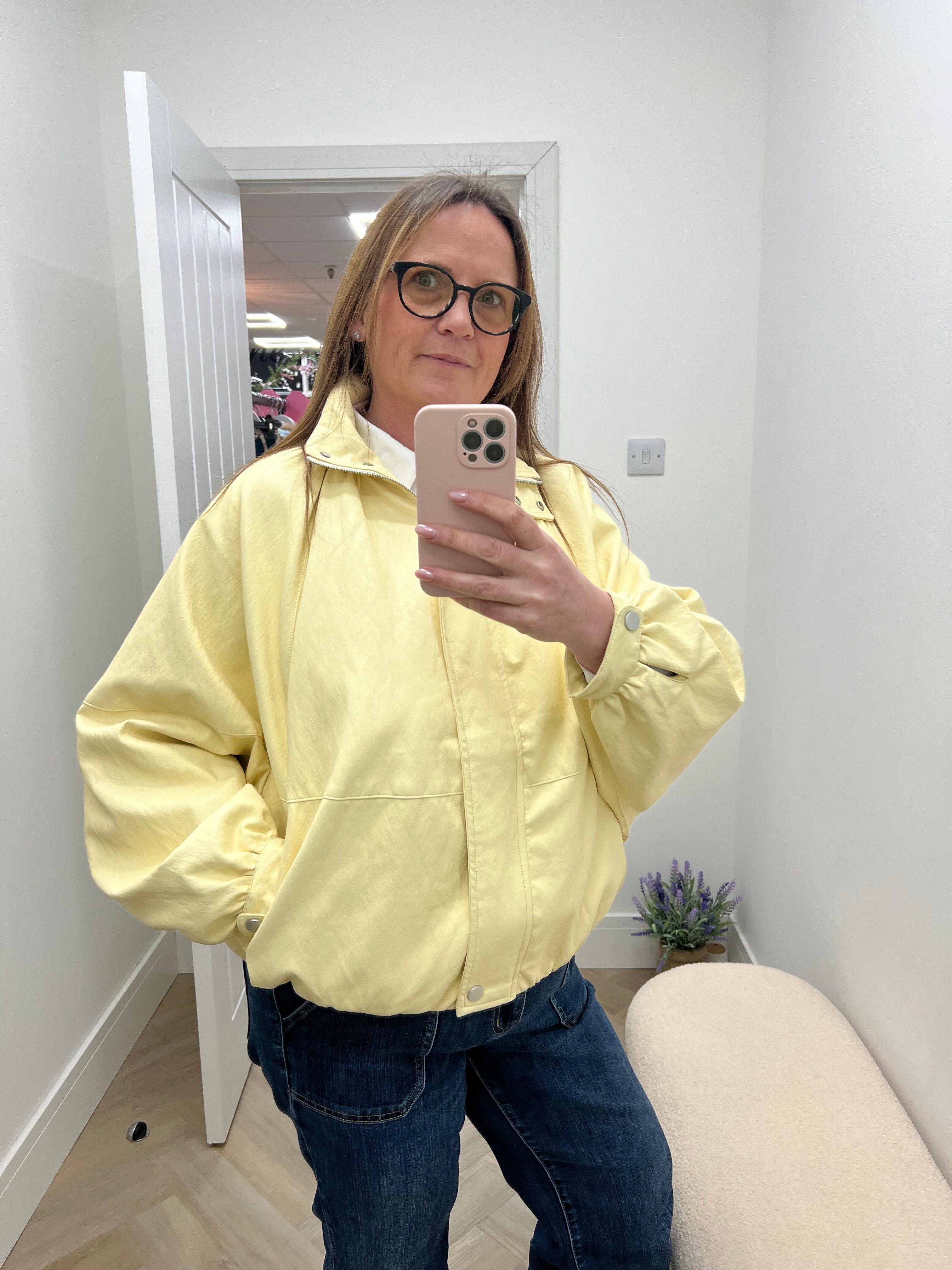 Kate Faux Leather Funnel Neck Jacket
