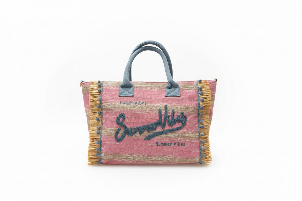 Summer Vibes Bag —In Sky Blue & Pink