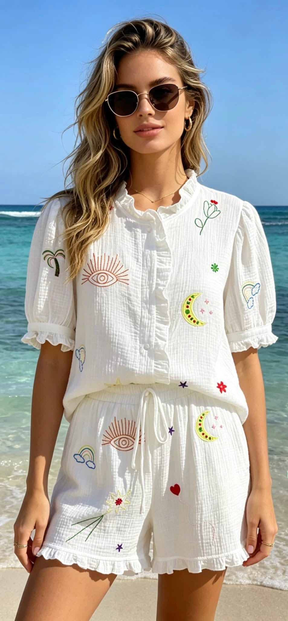 Alana Embroidery Co-ord 100% Cotton