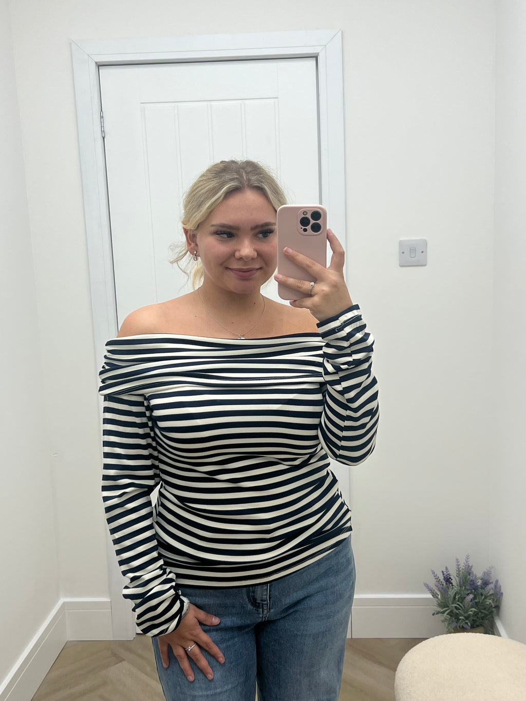 Jolie Stripe Bardot Top