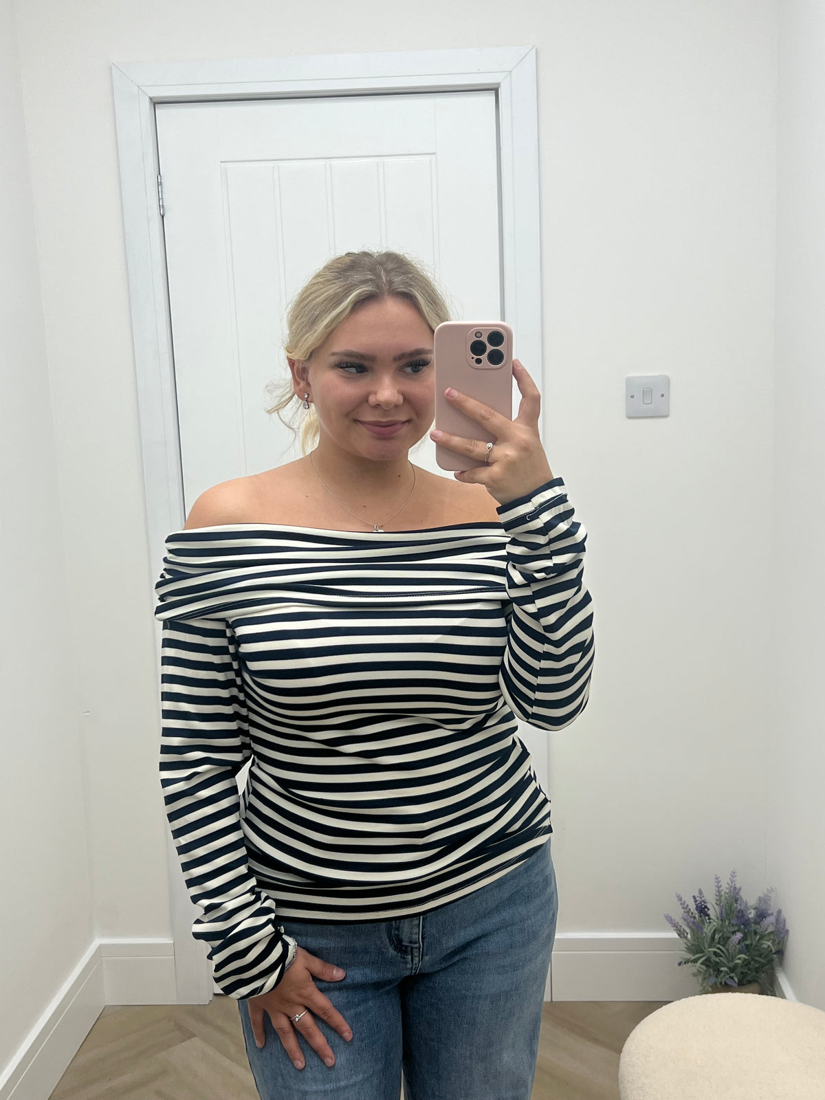 Jolie Stripe Bardot Top