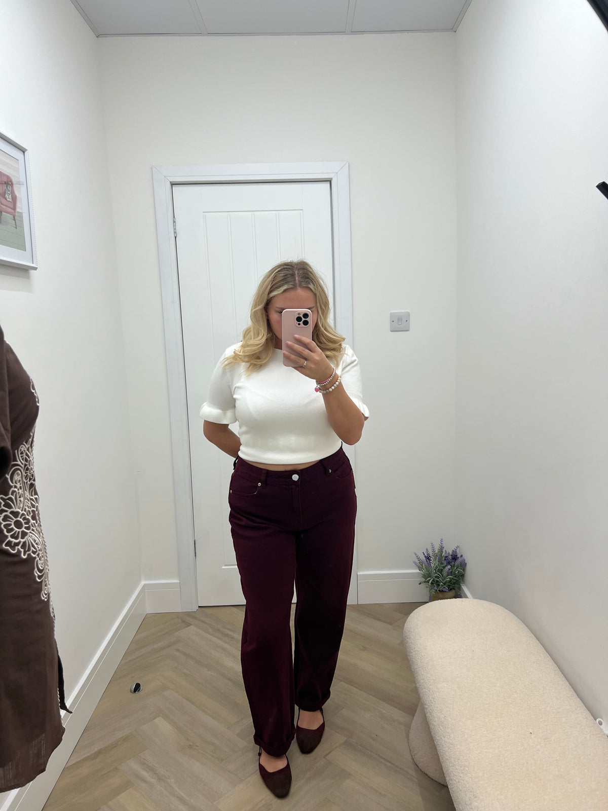 Riva Burgundy Redial Mum Jeans❤️