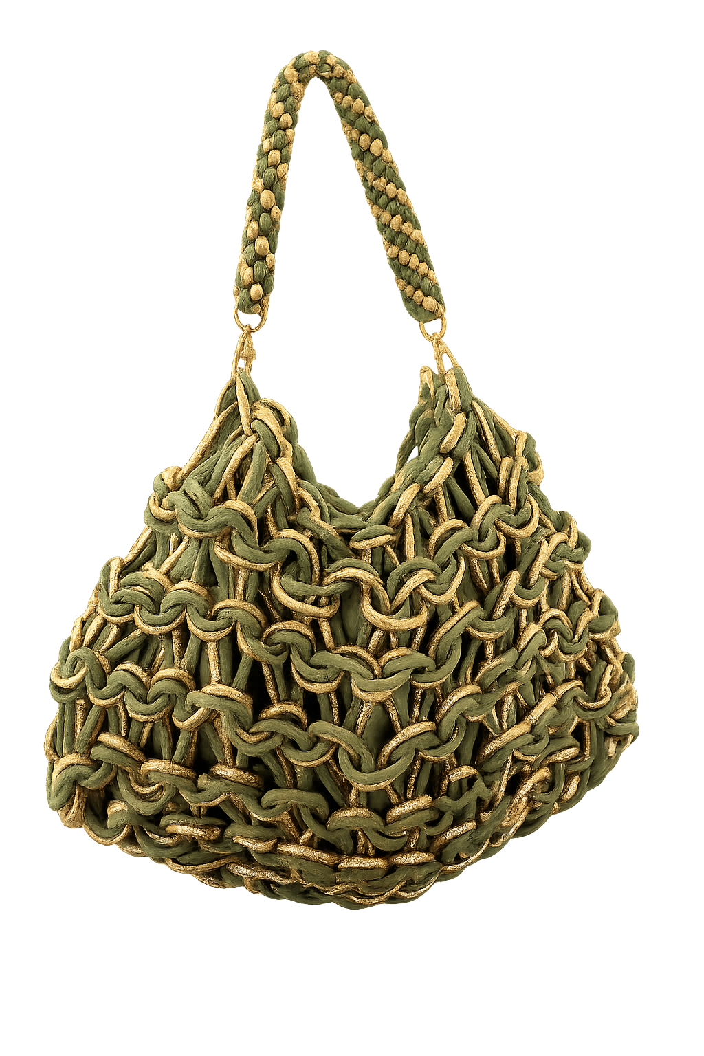 Louisa Two‑Tone Metallic Woven Bag