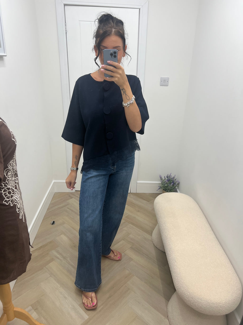 Isla large Button Asymmetric Knitted Top