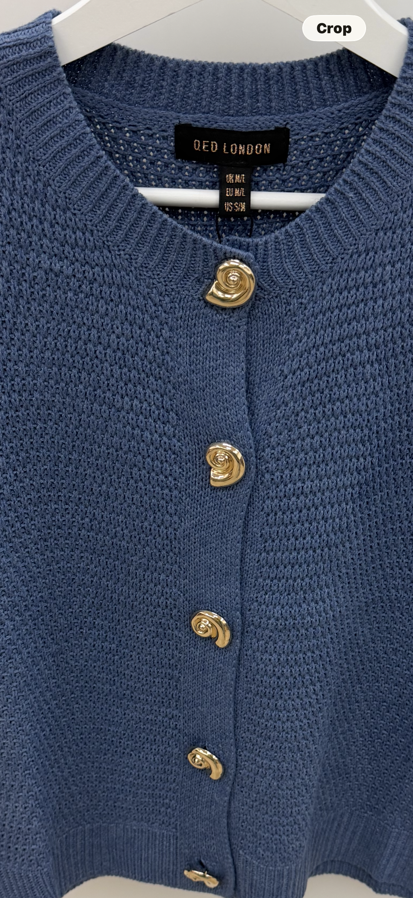 Lola Gold Shell Button Knit Vest — Denim